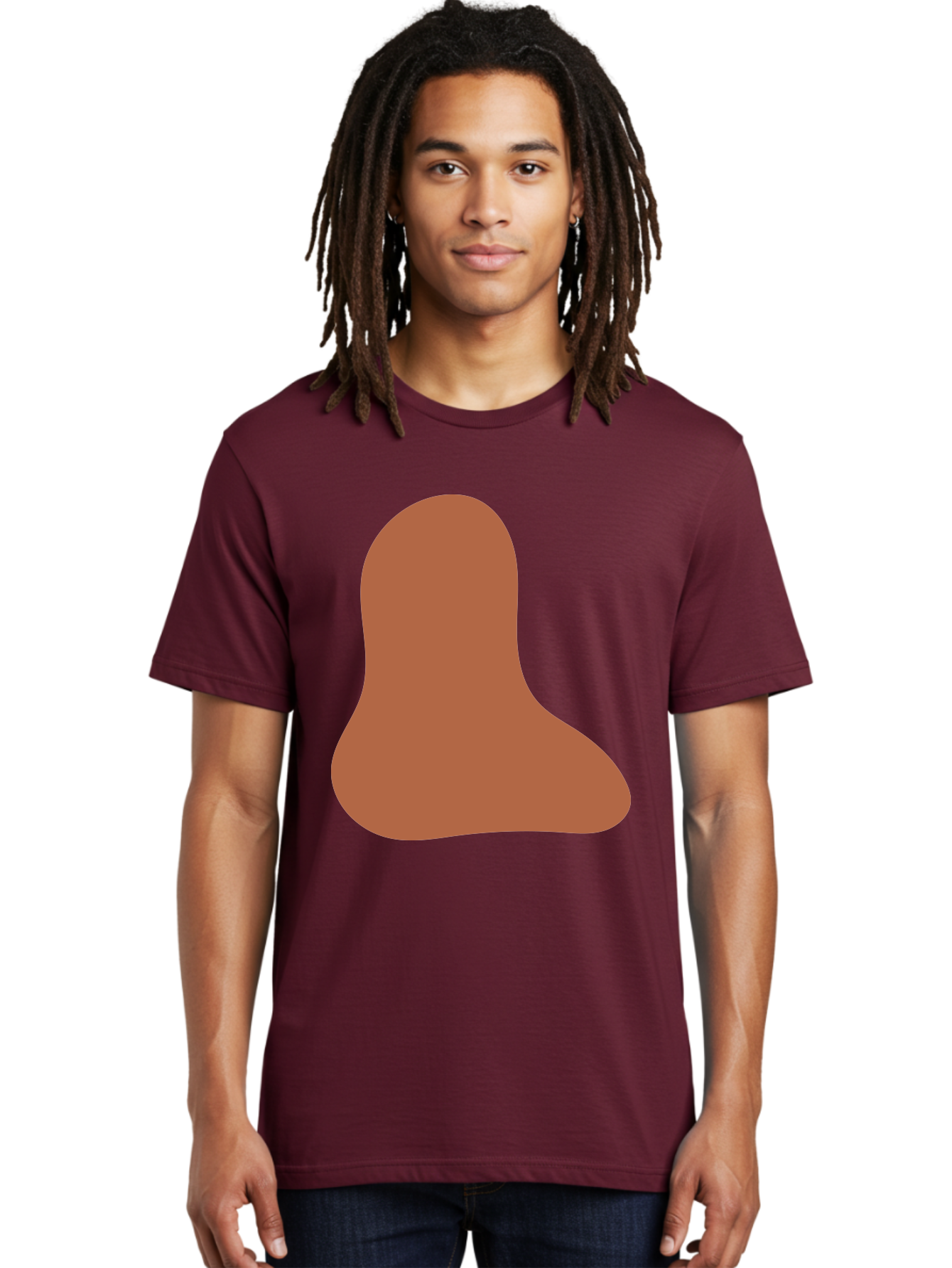 Cashew-Nut Men'S Graphic Tee, 100% Cotton, Comfortable Casual Summer Wear, Machine Washable, Roasted Chicken Leg, Savory Dish, Food Illustration, Cartoon Style, Reddish-Brown Color, Simple Design, Culinary Art Aae002