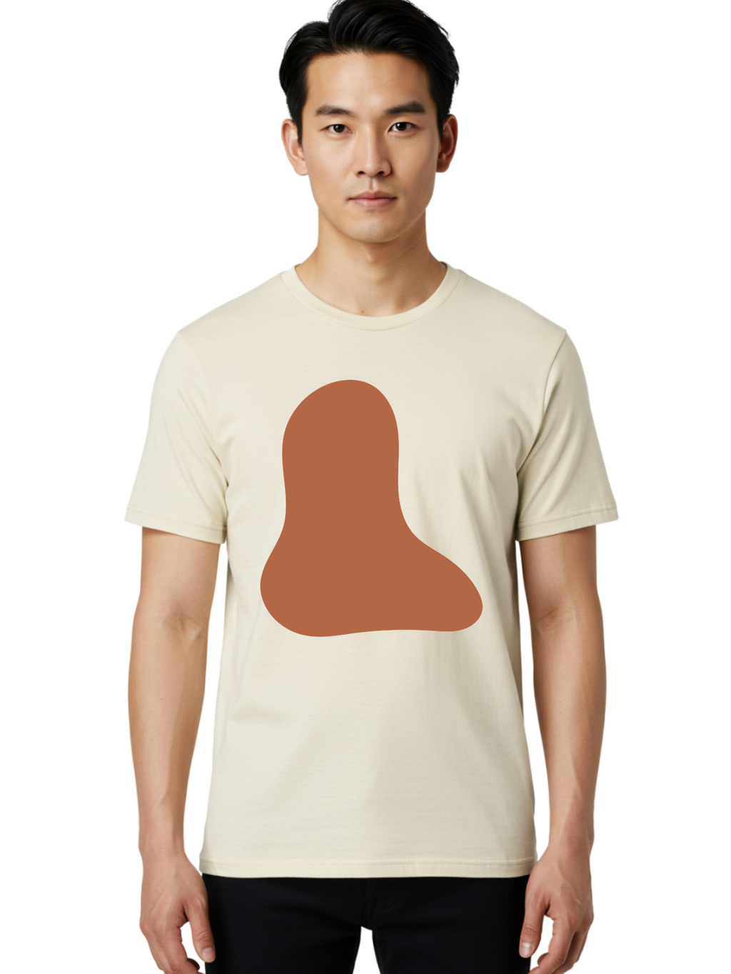 Cashew-Nut Men'S Graphic Tee, 100% Cotton, Comfortable Casual Summer Wear, Machine Washable, Roasted Chicken Leg, Savory Dish, Food Illustration, Cartoon Style, Reddish-Brown Color, Simple Design, Culinary Art Aae002