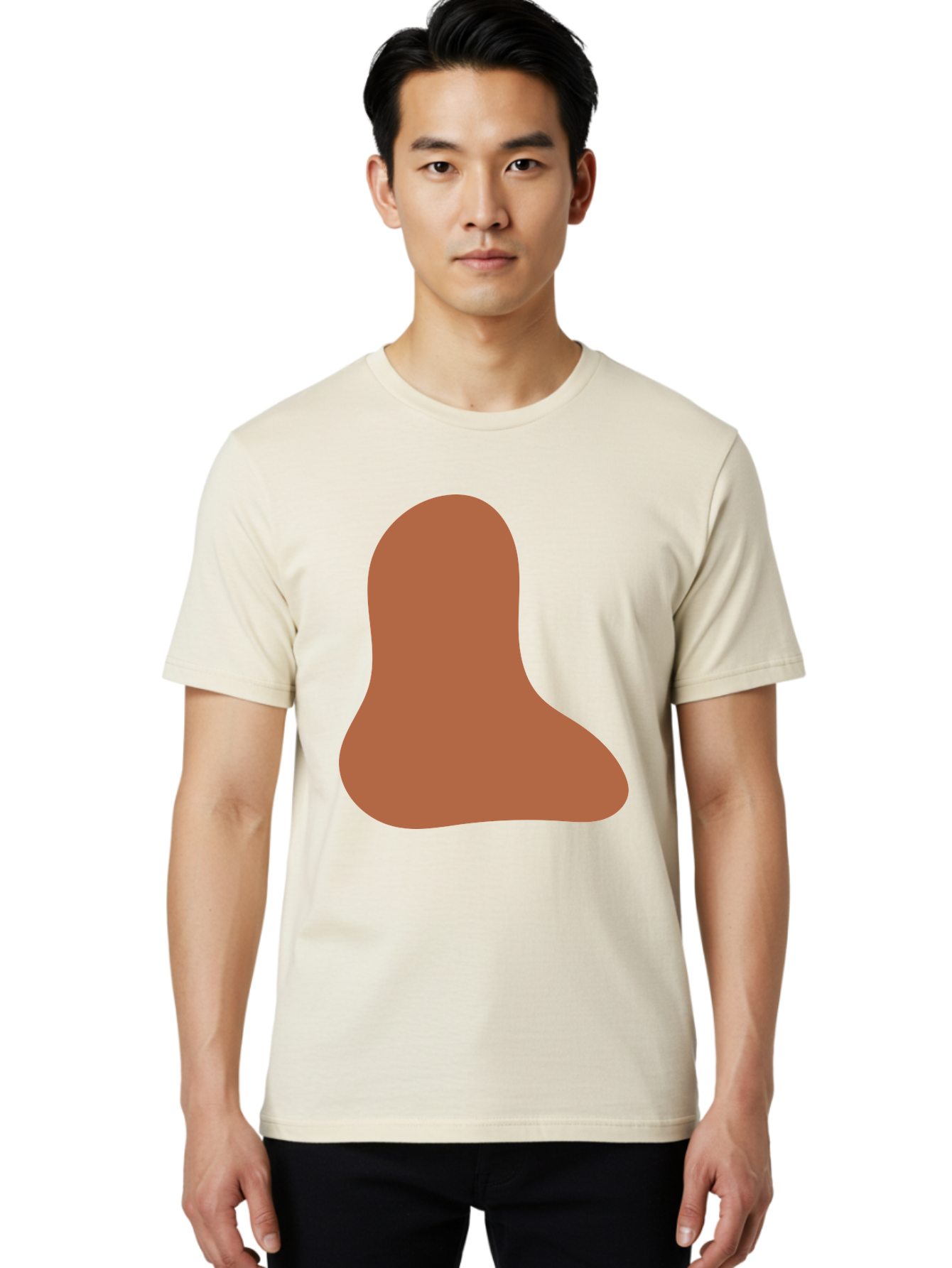 Cashew-Nut Men'S Graphic Tee, 100% Cotton, Comfortable Casual Summer Wear, Machine Washable, Roasted Chicken Leg, Savory Dish, Food Illustration, Cartoon Style, Reddish-Brown Color, Simple Design, Culinary Art Aae002