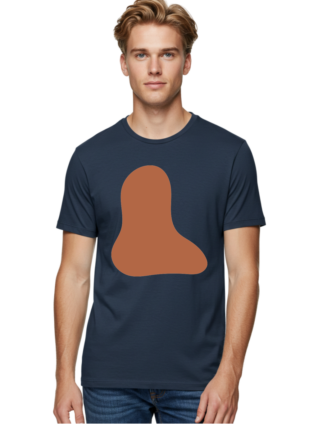Cashew-Nut Men'S Graphic Tee, 100% Cotton, Comfortable Casual Summer Wear, Machine Washable, Roasted Chicken Leg, Savory Dish, Food Illustration, Cartoon Style, Reddish-Brown Color, Simple Design, Culinary Art Aae002