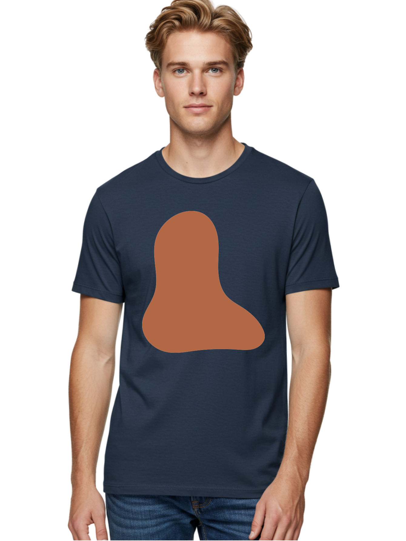 Cashew-Nut Men'S Graphic Tee, 100% Cotton, Comfortable Casual Summer Wear, Machine Washable, Roasted Chicken Leg, Savory Dish, Food Illustration, Cartoon Style, Reddish-Brown Color, Simple Design, Culinary Art Aae002