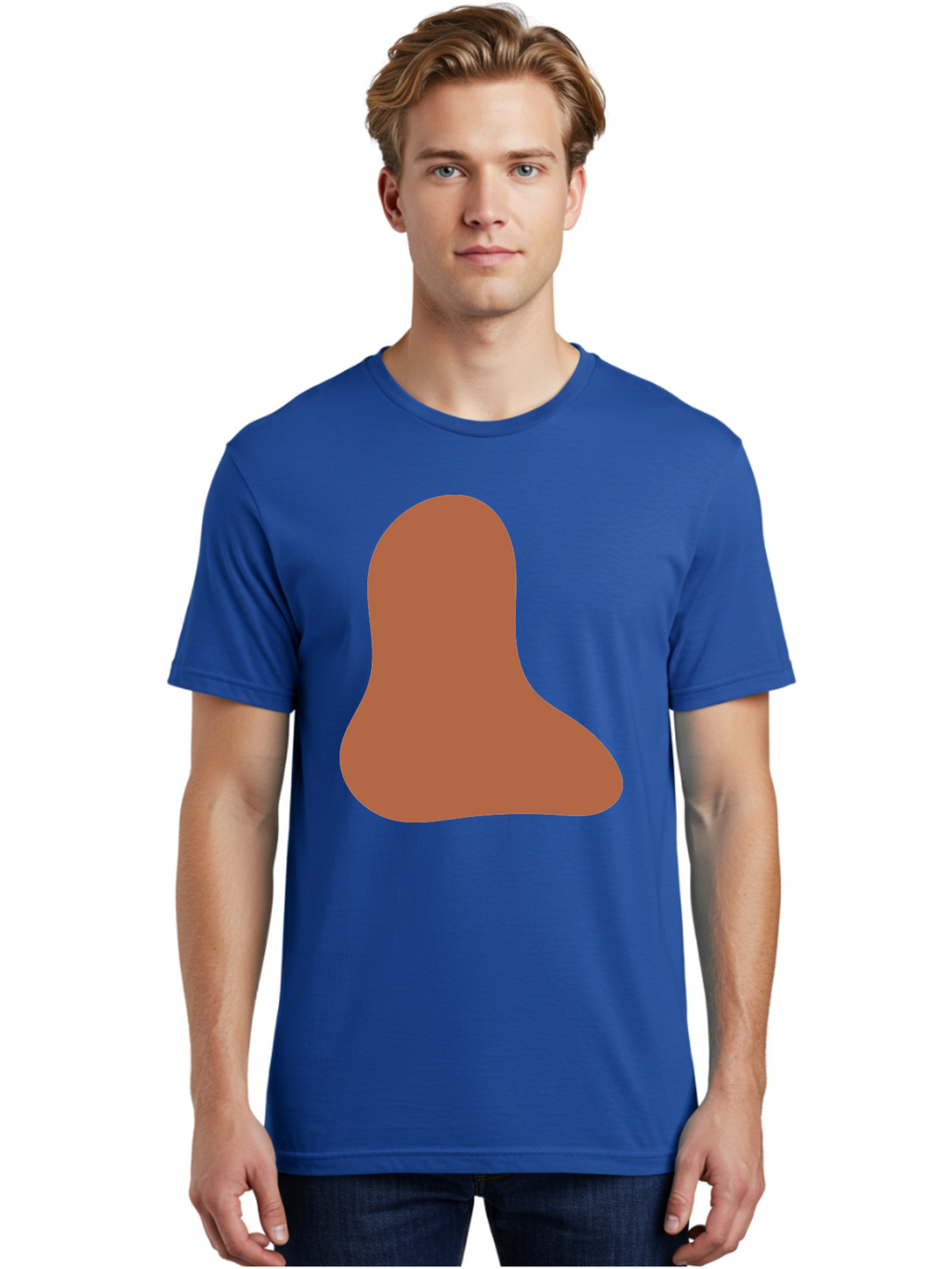 Cashew-Nut Men'S Graphic Tee, 100% Cotton, Comfortable Casual Summer Wear, Machine Washable, Roasted Chicken Leg, Savory Dish, Food Illustration, Cartoon Style, Reddish-Brown Color, Simple Design, Culinary Art Aae002