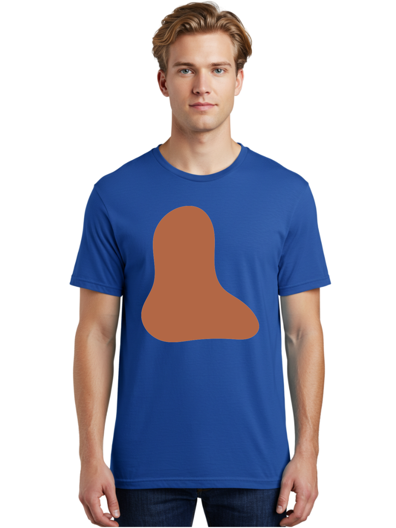 Cashew-Nut Men'S Graphic Tee, 100% Cotton, Comfortable Casual Summer Wear, Machine Washable, Roasted Chicken Leg, Savory Dish, Food Illustration, Cartoon Style, Reddish-Brown Color, Simple Design, Culinary Art Aae002