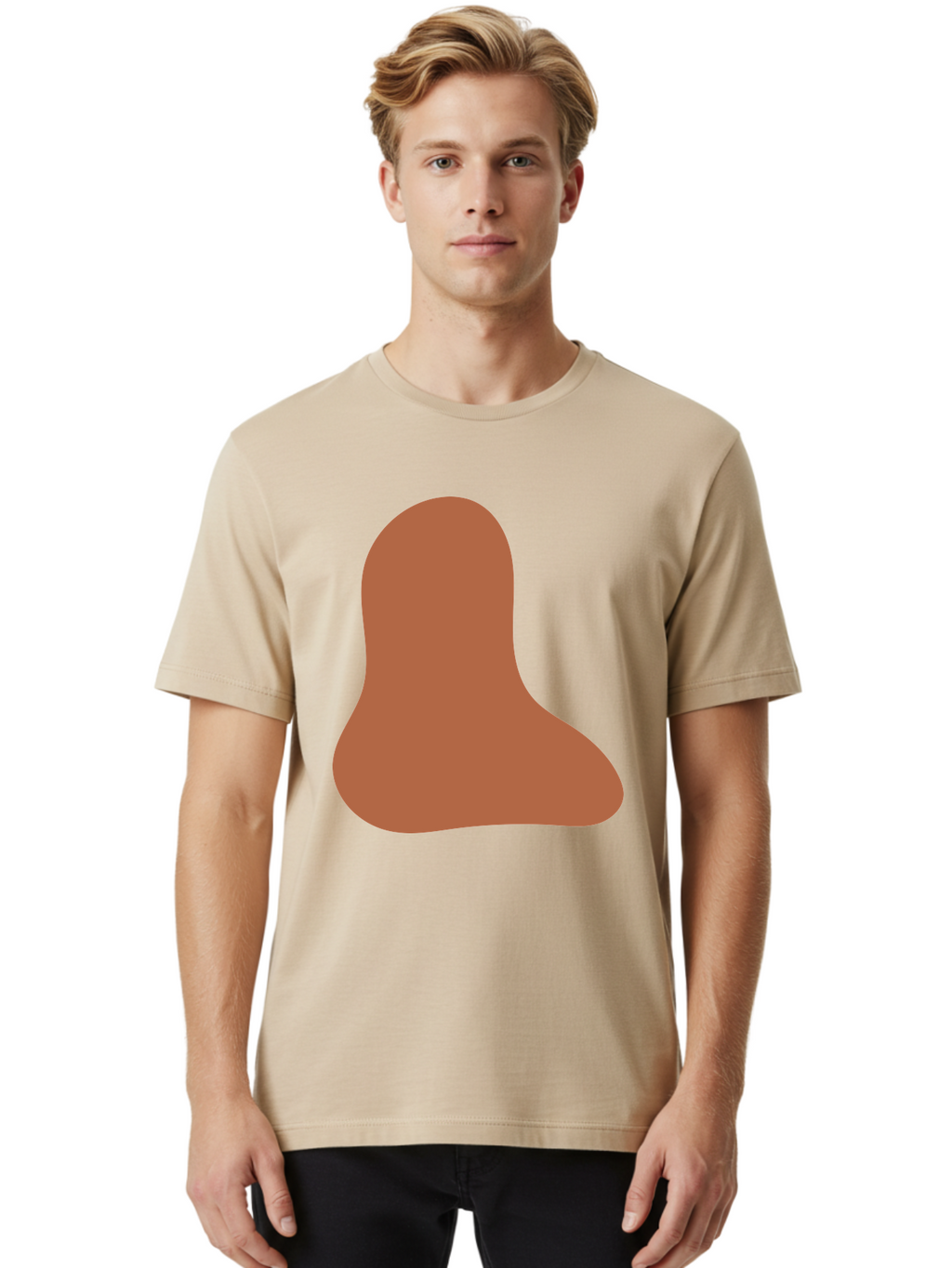 Cashew-Nut Men'S Graphic Tee, 100% Cotton, Comfortable Casual Summer Wear, Machine Washable, Roasted Chicken Leg, Savory Dish, Food Illustration, Cartoon Style, Reddish-Brown Color, Simple Design, Culinary Art Aae002