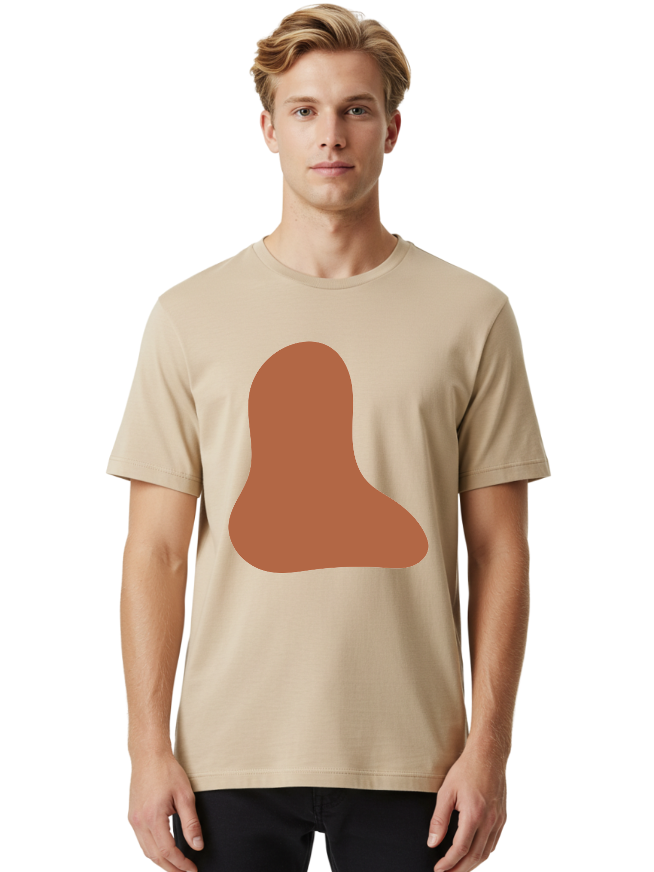 Cashew-Nut Men'S Graphic Tee, 100% Cotton, Comfortable Casual Summer Wear, Machine Washable, Roasted Chicken Leg, Savory Dish, Food Illustration, Cartoon Style, Reddish-Brown Color, Simple Design, Culinary Art Aae002