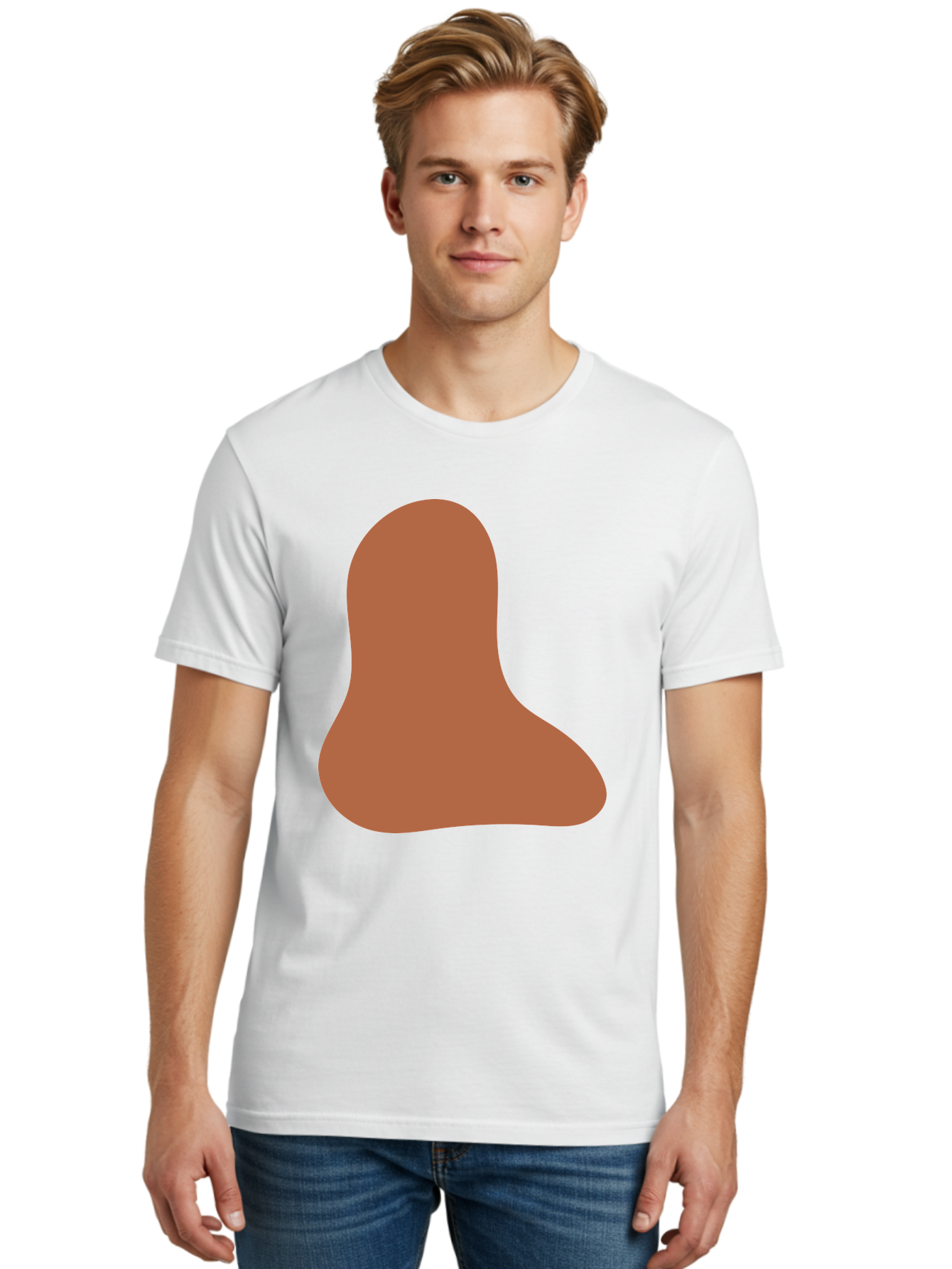 Cashew-Nut Men'S Graphic Tee, 100% Cotton, Comfortable Casual Summer Wear, Machine Washable, Roasted Chicken Leg, Savory Dish, Food Illustration, Cartoon Style, Reddish-Brown Color, Simple Design, Culinary Art Aae002