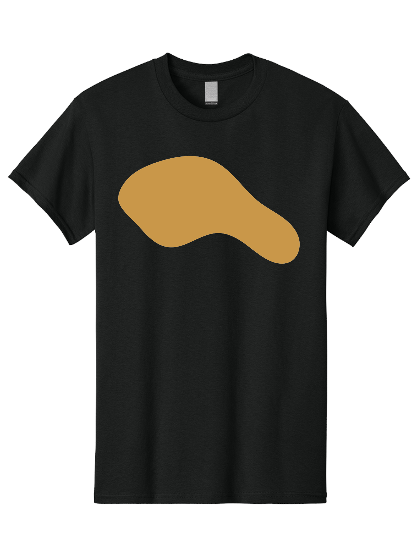 Chicken-Drumstick Men'S Graphic Tee, 100% Cotton, Comfortable Casual Summer Wear, Machine Washable, Fried Chicken, Chicken Leg, Food Illustration, Abstract Shape, Brown Color, Simple Design, Digital Art, Culinary Theme Aae003