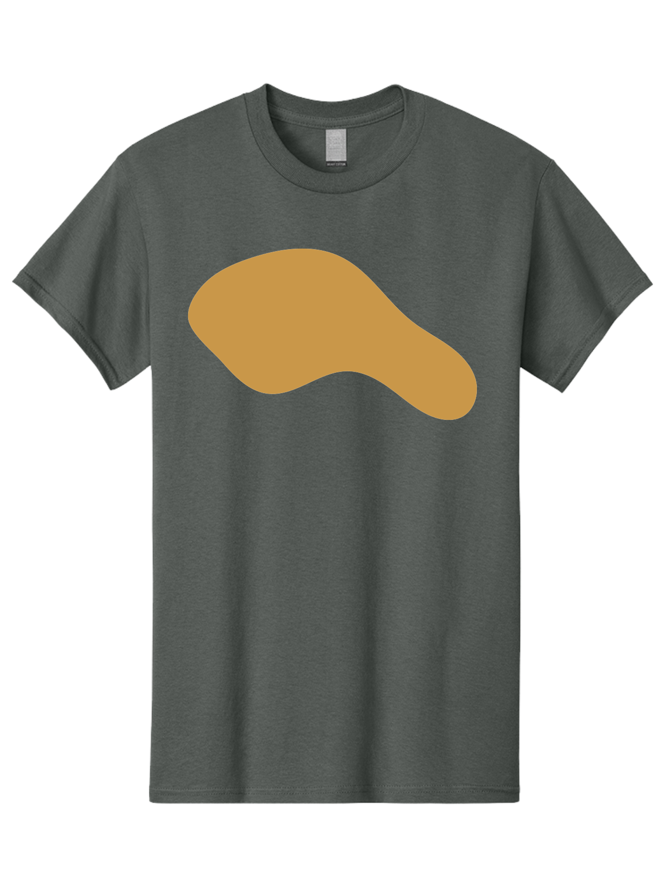 Chicken-Drumstick Men'S Graphic Tee, 100% Cotton, Comfortable Casual Summer Wear, Machine Washable, Fried Chicken, Chicken Leg, Food Illustration, Abstract Shape, Brown Color, Simple Design, Digital Art, Culinary Theme Aae003