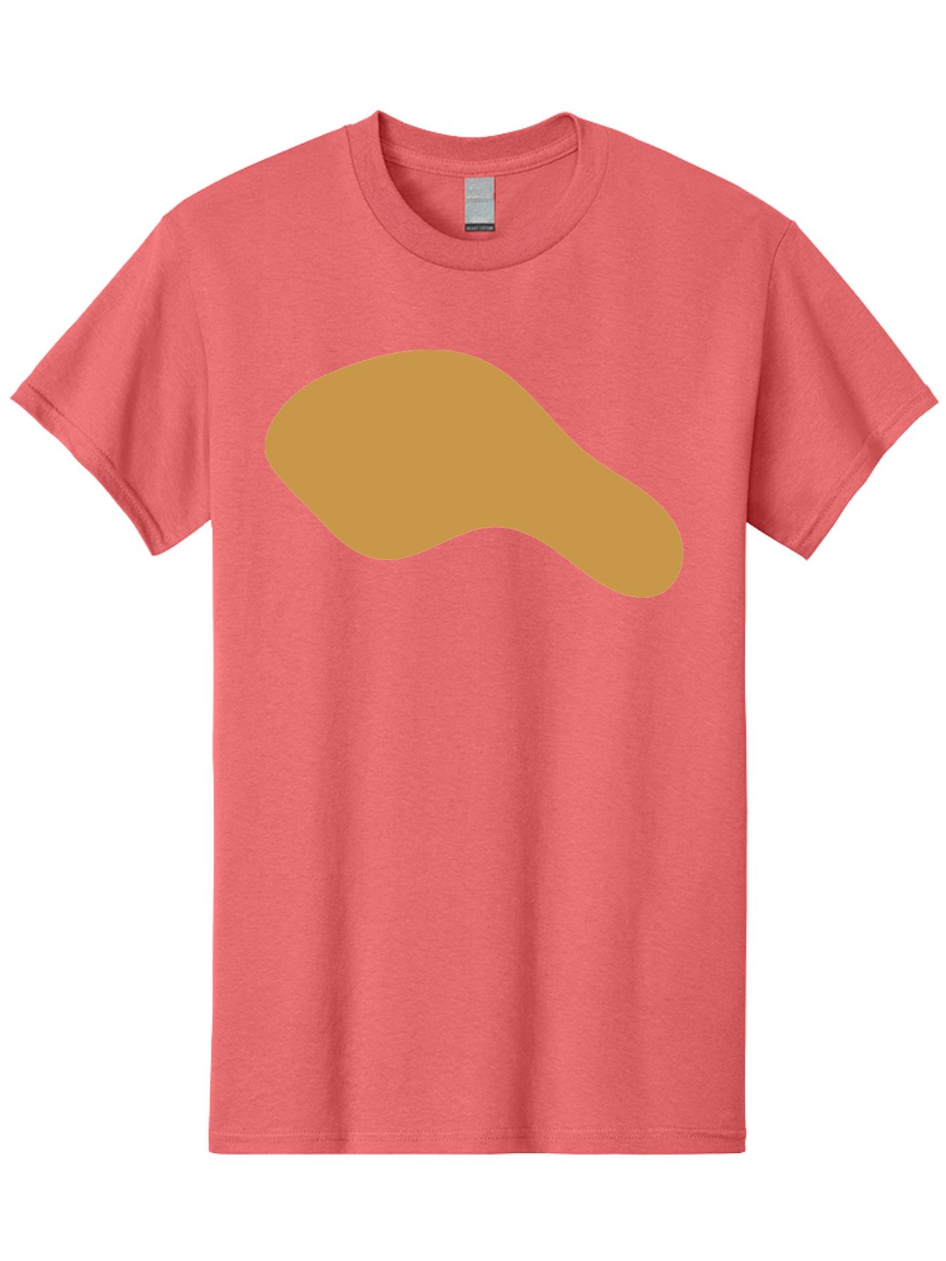 Chicken-Drumstick Men'S Graphic Tee, 100% Cotton, Comfortable Casual Summer Wear, Machine Washable, Fried Chicken, Chicken Leg, Food Illustration, Abstract Shape, Brown Color, Simple Design, Digital Art, Culinary Theme Aae003
