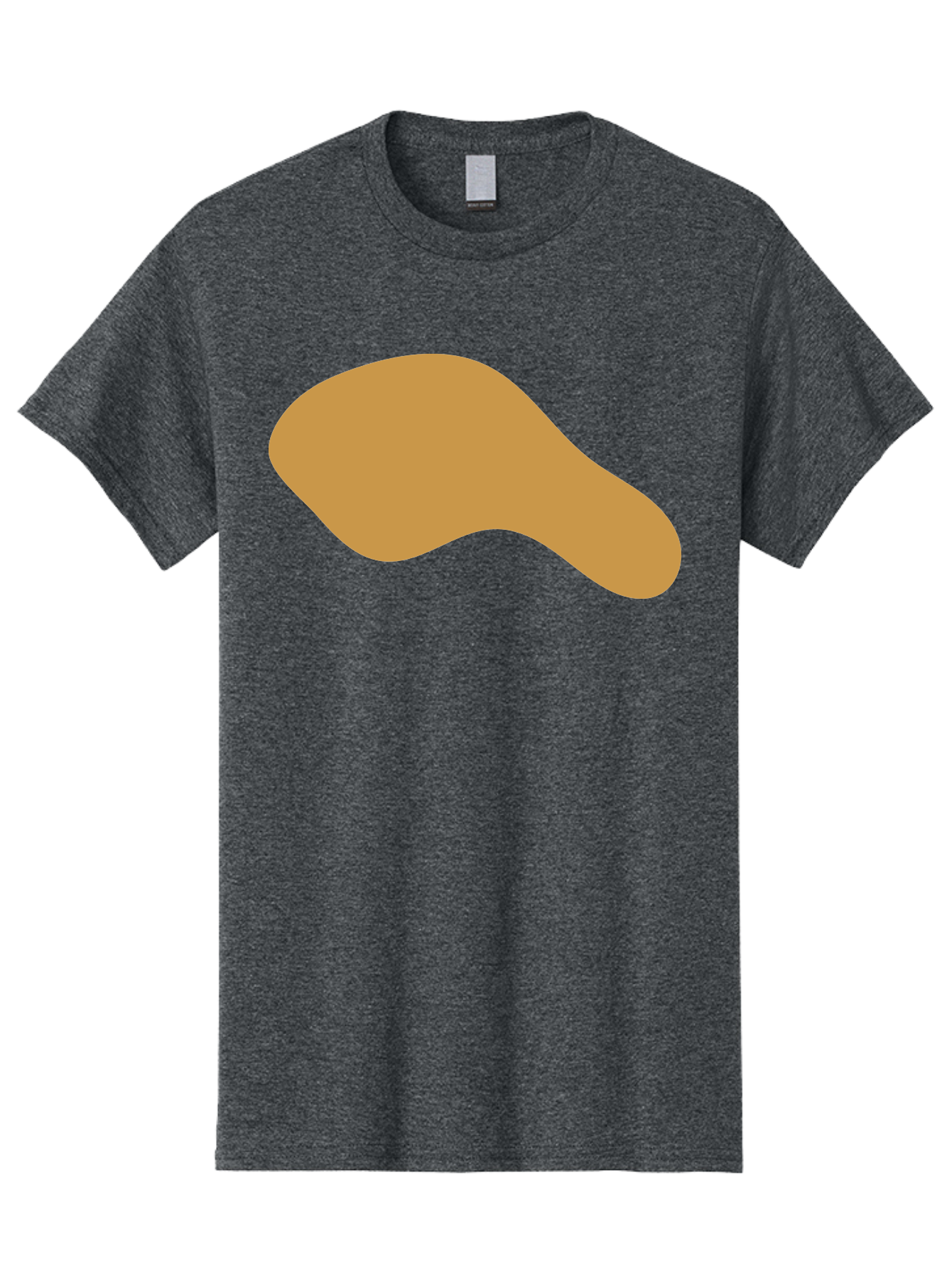 Chicken-Drumstick Men'S Graphic Tee, 100% Cotton, Comfortable Casual Summer Wear, Machine Washable, Fried Chicken, Chicken Leg, Food Illustration, Abstract Shape, Brown Color, Simple Design, Digital Art, Culinary Theme Aae003