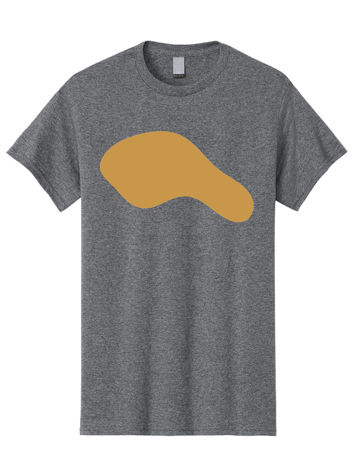 Chicken-Drumstick Men'S Graphic Tee, 100% Cotton, Comfortable Casual Summer Wear, Machine Washable, Fried Chicken, Chicken Leg, Food Illustration, Abstract Shape, Brown Color, Simple Design, Digital Art, Culinary Theme Aae003