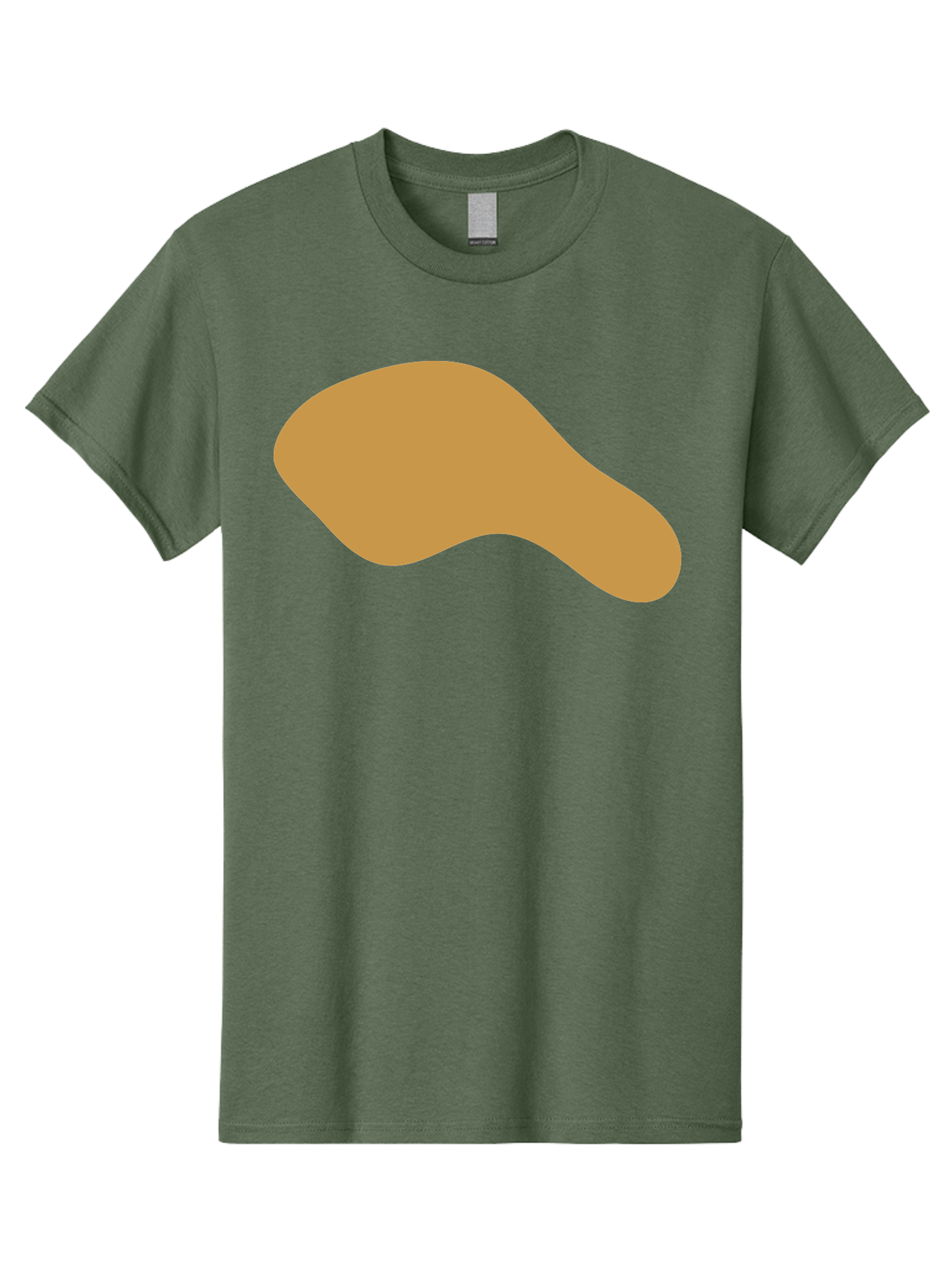Chicken-Drumstick Men'S Graphic Tee, 100% Cotton, Comfortable Casual Summer Wear, Machine Washable, Fried Chicken, Chicken Leg, Food Illustration, Abstract Shape, Brown Color, Simple Design, Digital Art, Culinary Theme Aae003