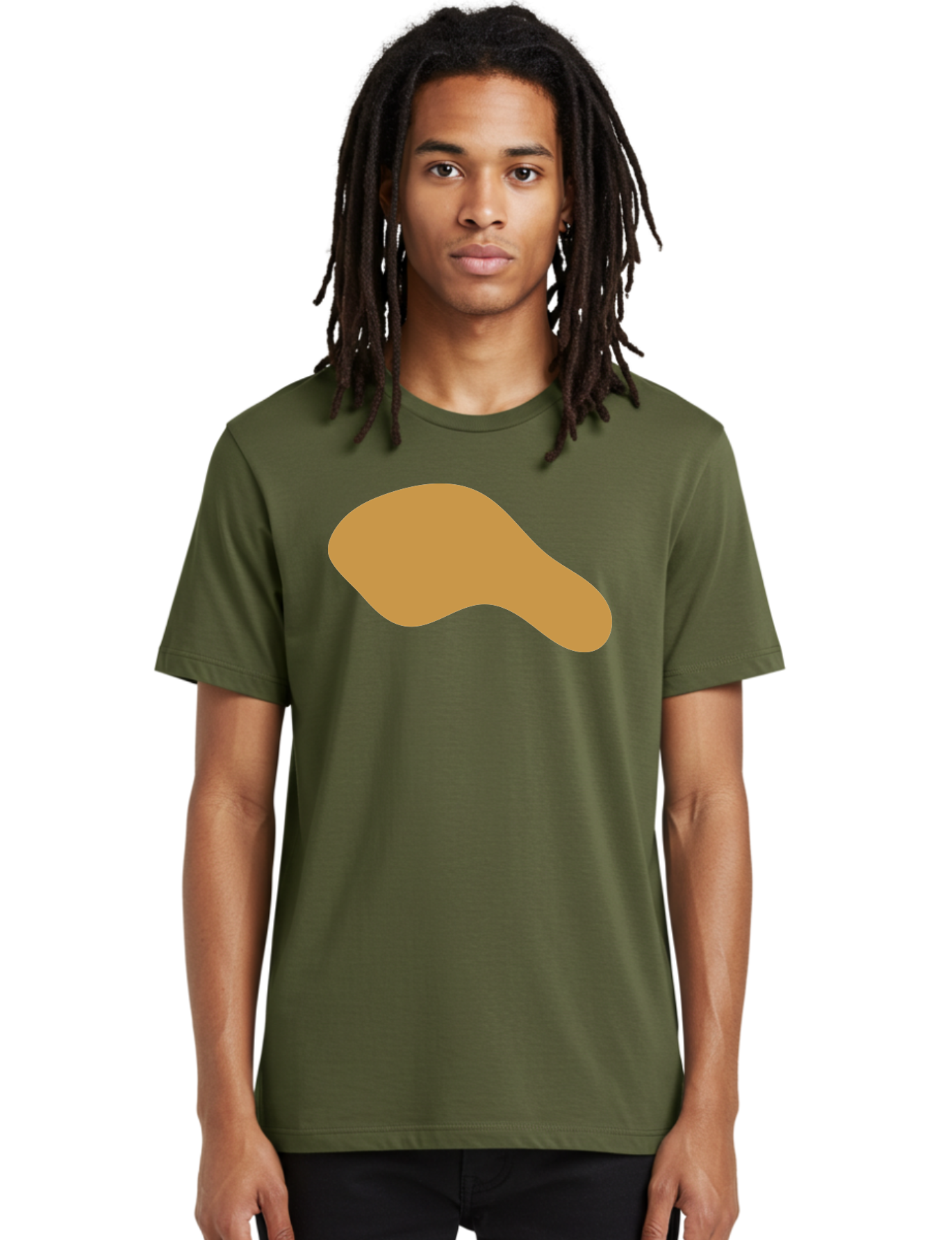 Chicken-Drumstick Men'S Graphic Tee, 100% Cotton, Comfortable Casual Summer Wear, Machine Washable, Fried Chicken, Chicken Leg, Food Illustration, Abstract Shape, Brown Color, Simple Design, Digital Art, Culinary Theme Aae003