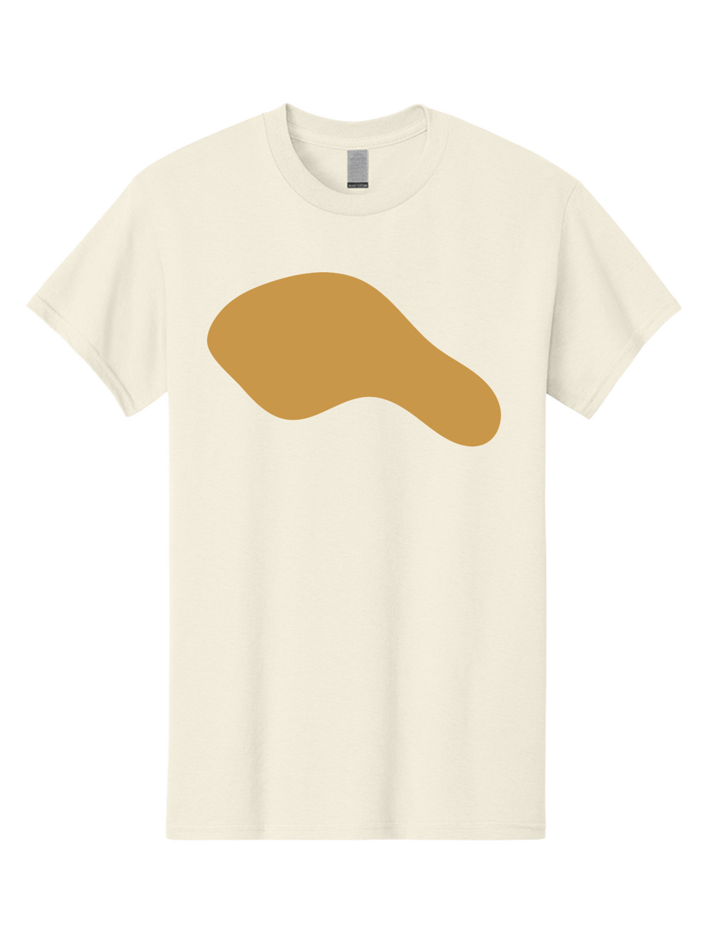 Chicken-Drumstick Men'S Graphic Tee, 100% Cotton, Comfortable Casual Summer Wear, Machine Washable, Fried Chicken, Chicken Leg, Food Illustration, Abstract Shape, Brown Color, Simple Design, Digital Art, Culinary Theme Aae003