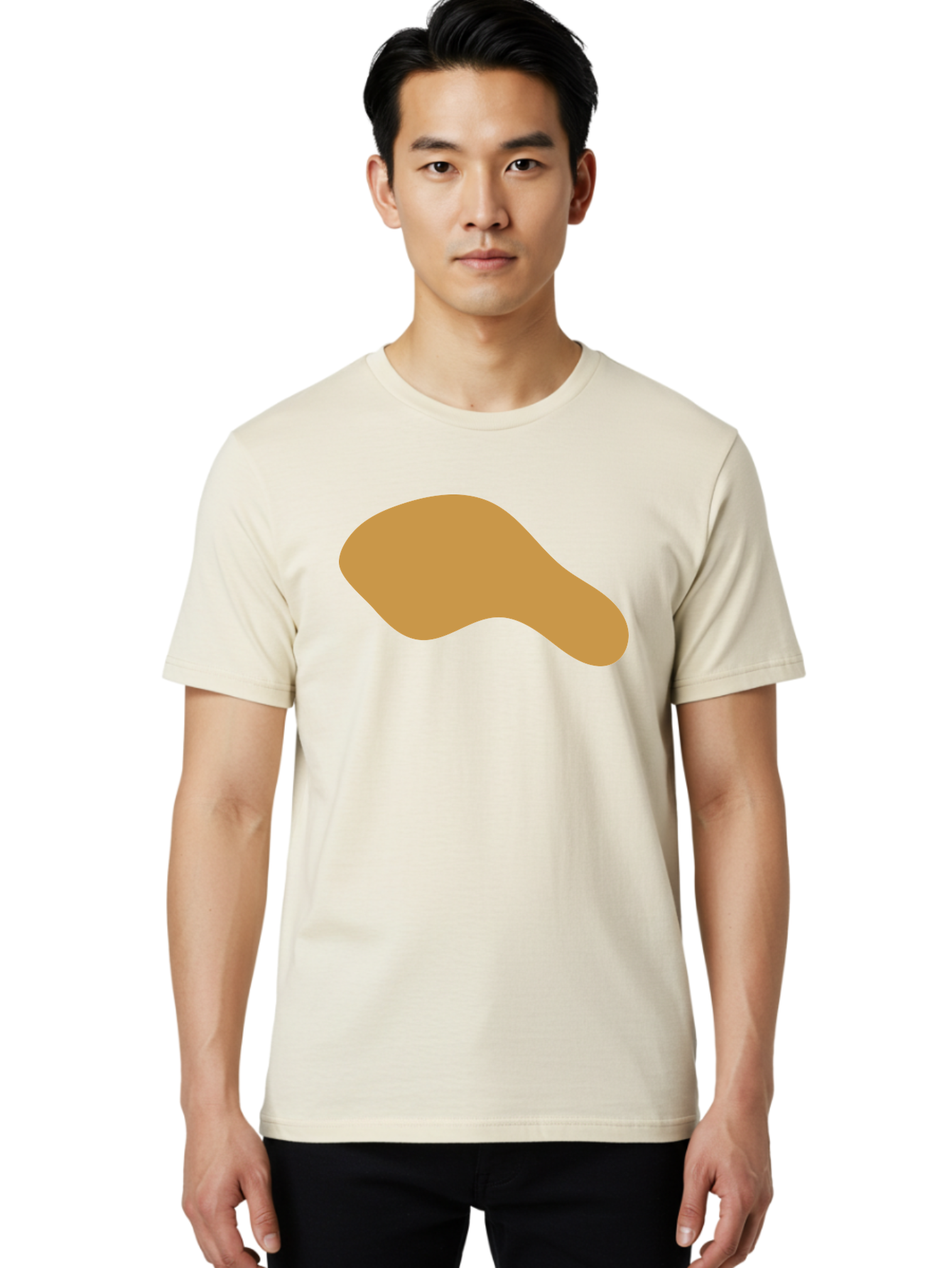 Chicken-Drumstick Men'S Graphic Tee, 100% Cotton, Comfortable Casual Summer Wear, Machine Washable, Fried Chicken, Chicken Leg, Food Illustration, Abstract Shape, Brown Color, Simple Design, Digital Art, Culinary Theme Aae003