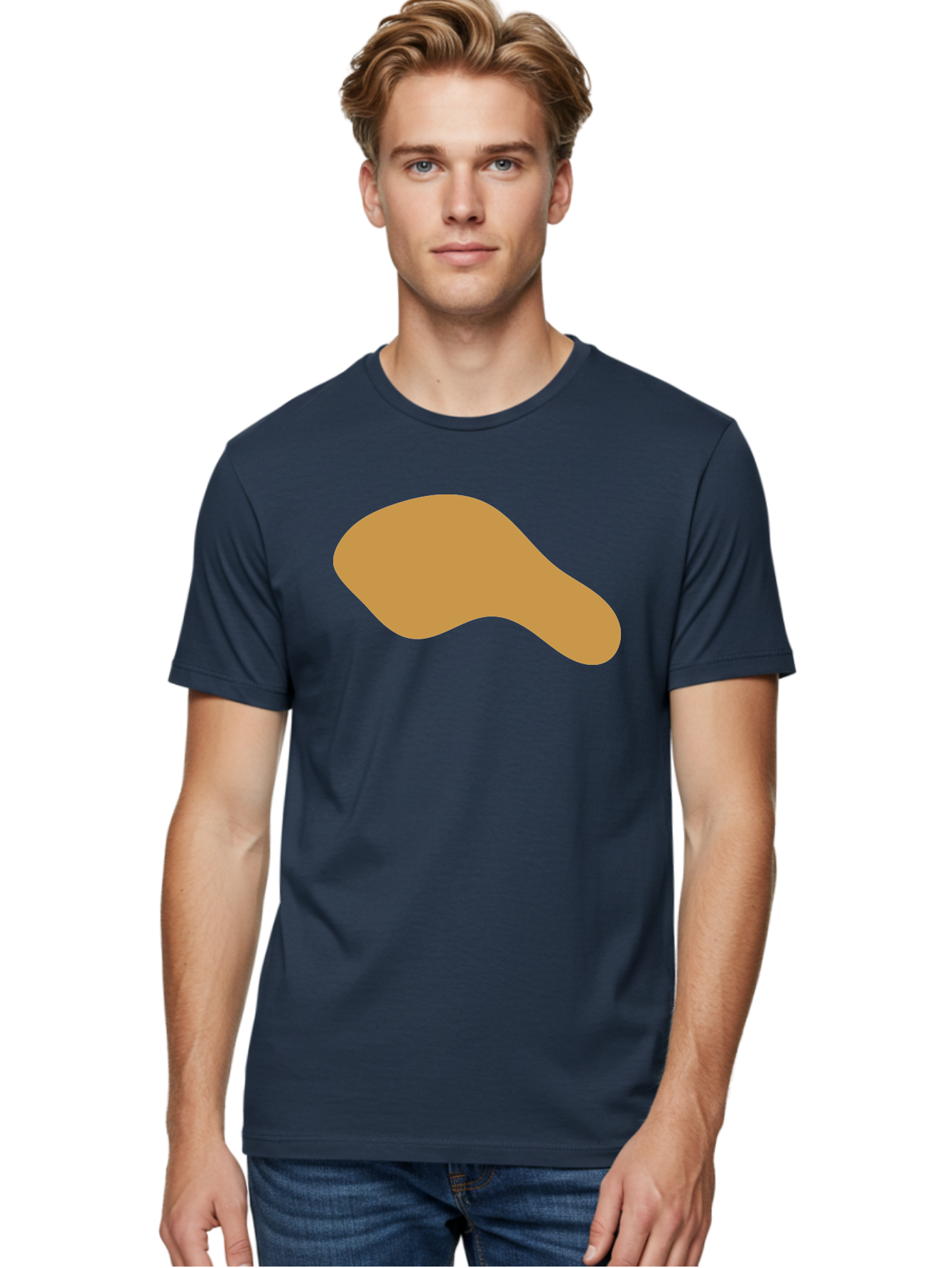 Chicken-Drumstick Men'S Graphic Tee, 100% Cotton, Comfortable Casual Summer Wear, Machine Washable, Fried Chicken, Chicken Leg, Food Illustration, Abstract Shape, Brown Color, Simple Design, Digital Art, Culinary Theme Aae003
