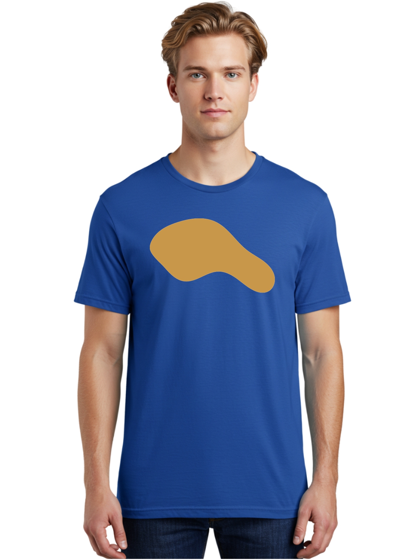 Chicken-Drumstick Men'S Graphic Tee, 100% Cotton, Comfortable Casual Summer Wear, Machine Washable, Fried Chicken, Chicken Leg, Food Illustration, Abstract Shape, Brown Color, Simple Design, Digital Art, Culinary Theme Aae003