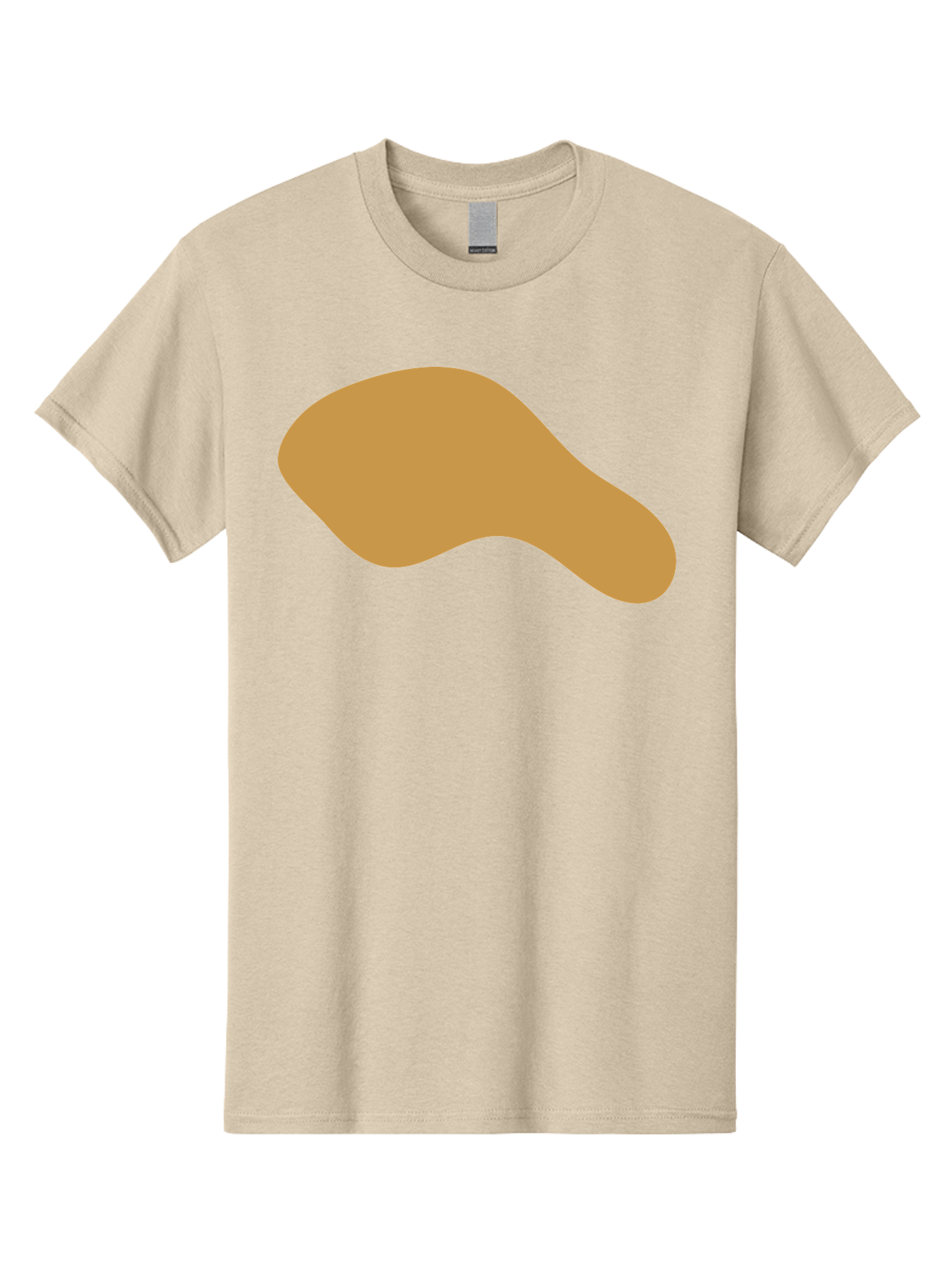 Chicken-Drumstick Men'S Graphic Tee, 100% Cotton, Comfortable Casual Summer Wear, Machine Washable, Fried Chicken, Chicken Leg, Food Illustration, Abstract Shape, Brown Color, Simple Design, Digital Art, Culinary Theme Aae003
