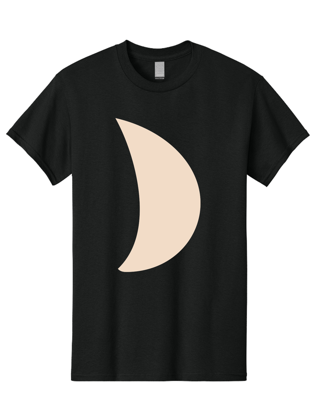 Crescent-Moon-1 Men'S Graphic Tee, 100% Cotton, Comfortable Casual Summer Wear, Machine Washable, Crescent Moon, Lunar Phase, Minimalist Design, Simple Shape, Soft Beige, Modern Graphic, Abstract Art Aae005