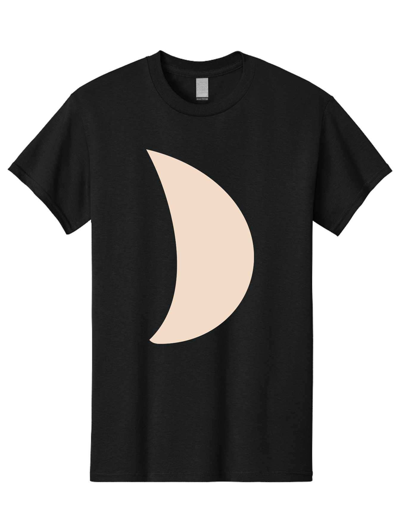 Crescent-Moon-1 Men'S Graphic Tee, 100% Cotton, Comfortable Casual Summer Wear, Machine Washable, Crescent Moon, Lunar Phase, Minimalist Design, Simple Shape, Soft Beige, Modern Graphic, Abstract Art Aae005