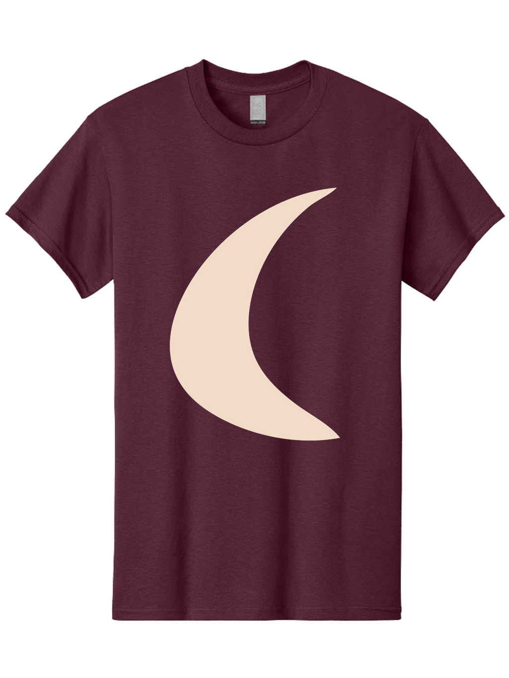 Crescent-Moon Men'S Graphic Tee, 100% Cotton, Comfortable Casual Summer Wear, Machine Washable, Crescent Moon, Pale Moon Shape, Simple Graphics, Minimalist Design, Moon Symbol, Digital Illustration, Abstract Shapes Aae007