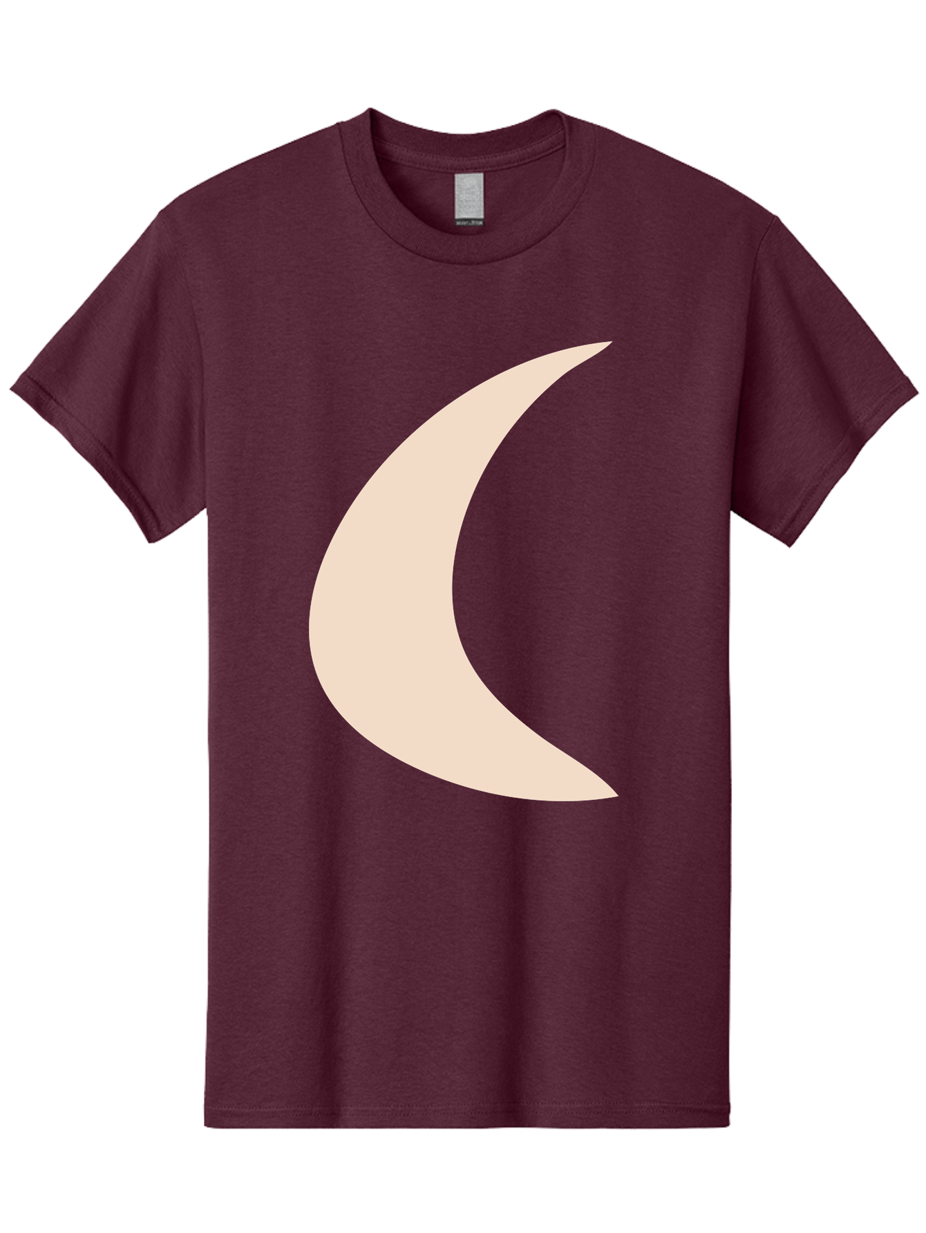 Crescent-Moon Men'S Graphic Tee, 100% Cotton, Comfortable Casual Summer Wear, Machine Washable, Crescent Moon, Pale Moon Shape, Simple Graphics, Minimalist Design, Moon Symbol, Digital Illustration, Abstract Shapes Aae007
