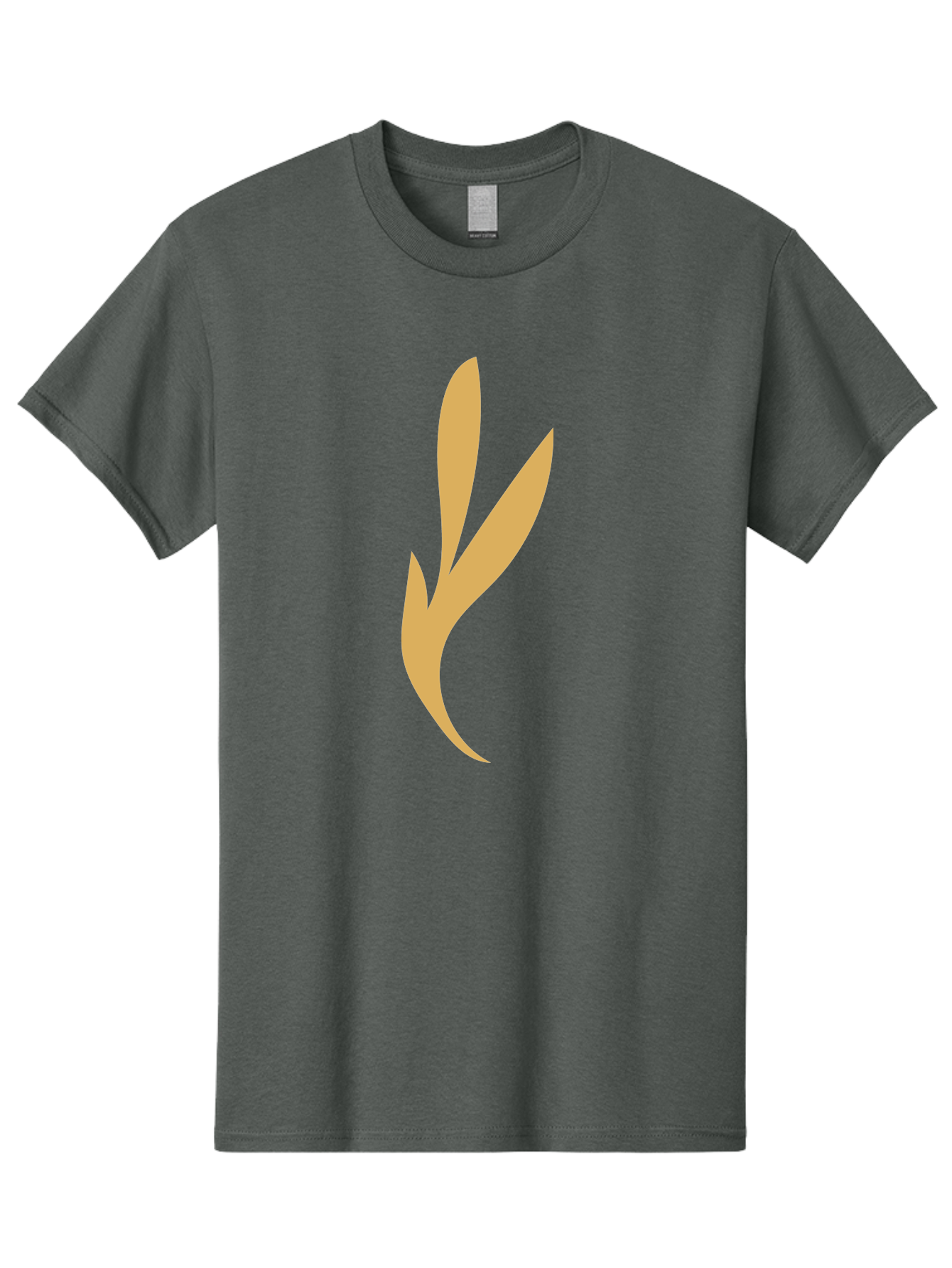 Curved-Leaf Men'S Graphic Tee, 100% Cotton, Comfortable Casual Summer Wear, Machine Washable, Orange Abstract Leaf, Simple Design, Minimalist Art, Stylized Foliage, Modern Graphic, Creative Illustration, Abstract Shape, Digital Art Aae008