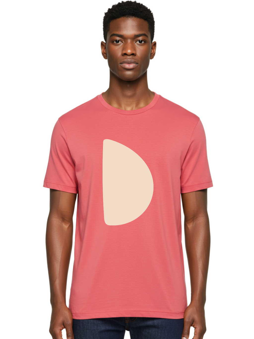 D Men'S Graphic Tee, 100% Cotton, Comfortable Casual Summer Wear, Machine Washable, Pacman Character, Simple Design, Minimalist Art, Beige Color, Retro Gaming, Iconic Symbol, Classic Video Game Aae009