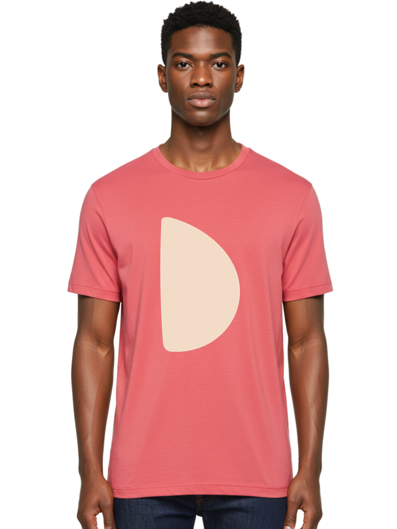 D Men'S Graphic Tee, 100% Cotton, Comfortable Casual Summer Wear, Machine Washable, Pacman Character, Simple Design, Minimalist Art, Beige Color, Retro Gaming, Iconic Symbol, Classic Video Game Aae009