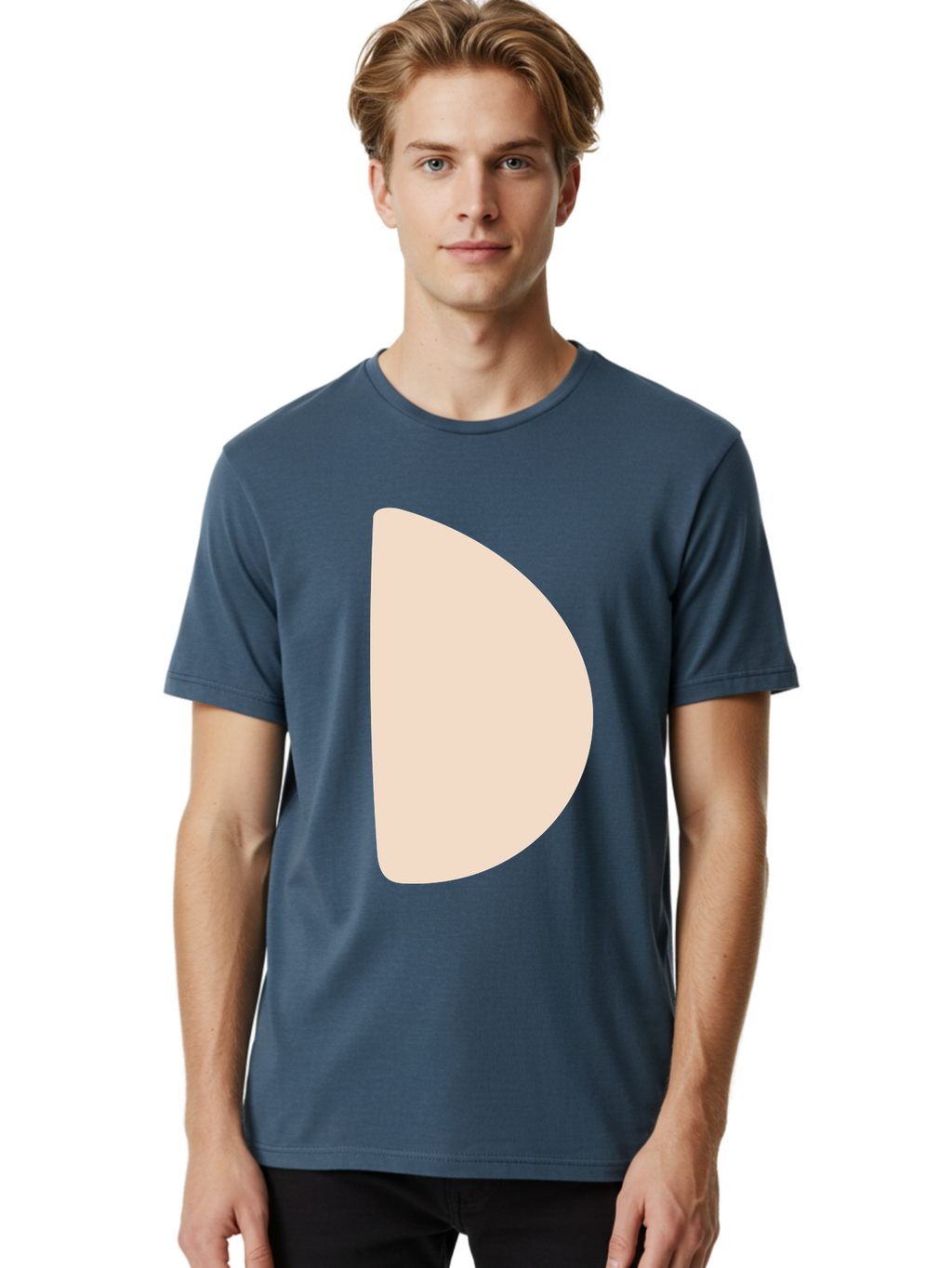 D Men'S Graphic Tee, 100% Cotton, Comfortable Casual Summer Wear, Machine Washable, Pacman Character, Simple Design, Minimalist Art, Beige Color, Retro Gaming, Iconic Symbol, Classic Video Game Aae009