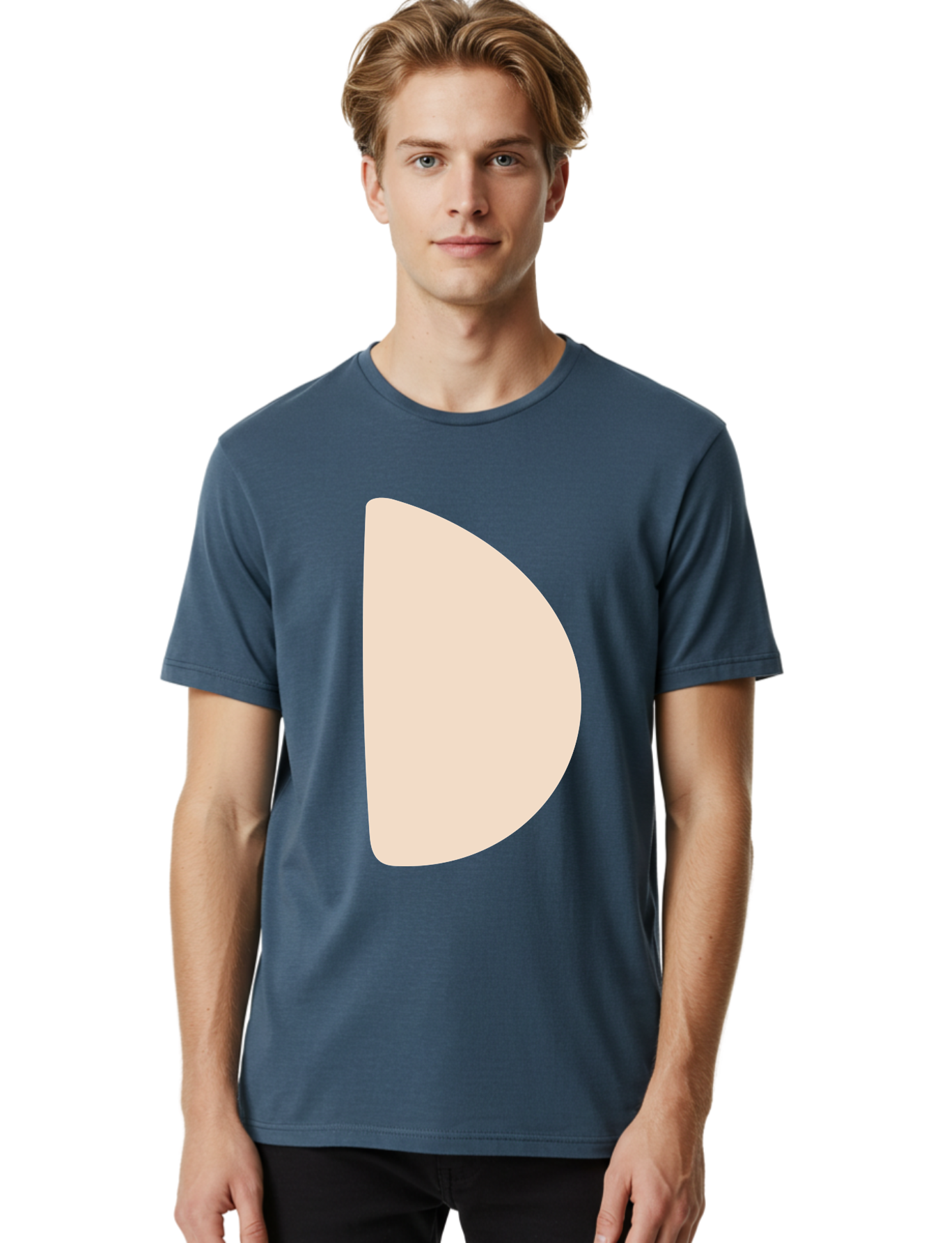 D Men'S Graphic Tee, 100% Cotton, Comfortable Casual Summer Wear, Machine Washable, Pacman Character, Simple Design, Minimalist Art, Beige Color, Retro Gaming, Iconic Symbol, Classic Video Game Aae009