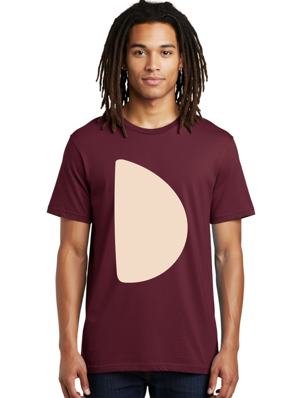 D Men'S Graphic Tee, 100% Cotton, Comfortable Casual Summer Wear, Machine Washable, Pacman Character, Simple Design, Minimalist Art, Beige Color, Retro Gaming, Iconic Symbol, Classic Video Game Aae009