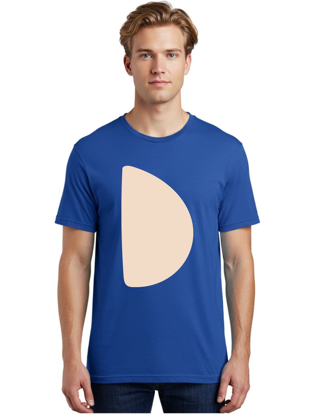 D Men'S Graphic Tee, 100% Cotton, Comfortable Casual Summer Wear, Machine Washable, Pacman Character, Simple Design, Minimalist Art, Beige Color, Retro Gaming, Iconic Symbol, Classic Video Game Aae009