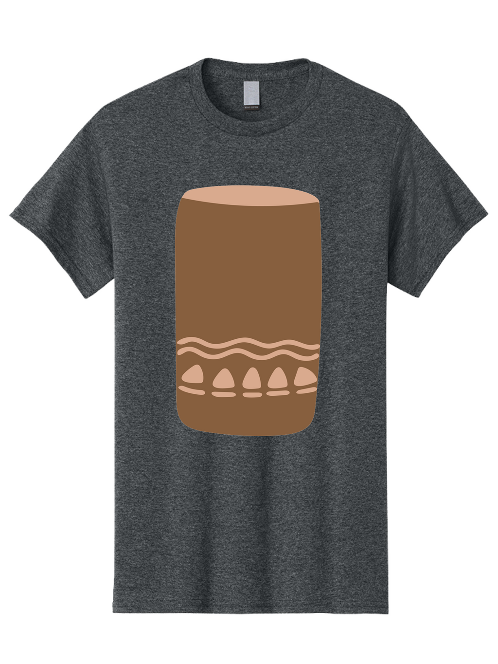 Drum Men'S Graphic Tee, 100% Cotton, Comfortable Casual Summer Wear, Machine Washable, Cigar Illustration, Brown Cigar, Beige Accents, Wavy Lines, Teardrop Shapes, Smoking Accessory, Luxury Item, Digital Art Aae012