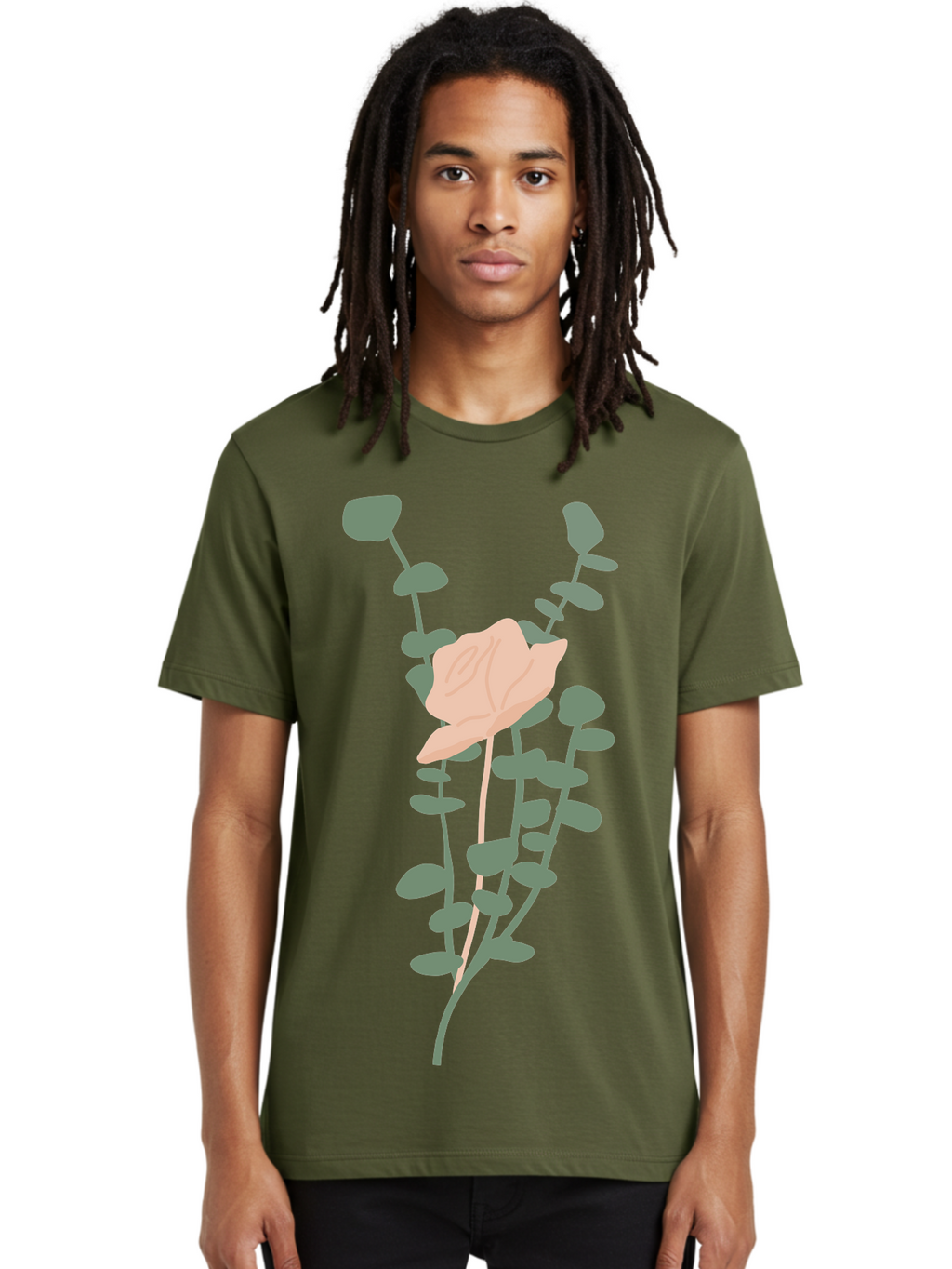 Falling-Leaves Men'S Graphic Tee, 100% Cotton, Comfortable Casual Summer Wear, Machine Washable, Pale Leaf, Gray Leaves, Minimalist Design, Simple Shapes, Soft Colors, Abstract Art, Modern Illustration, Digital Graphics Aae014