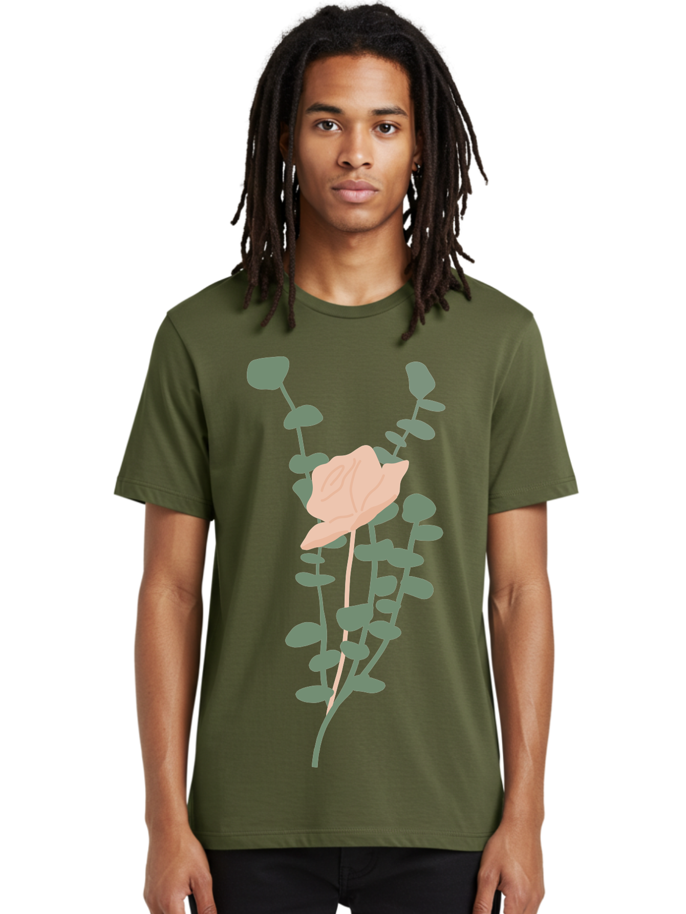Falling-Leaves Men'S Graphic Tee, 100% Cotton, Comfortable Casual Summer Wear, Machine Washable, Pale Leaf, Gray Leaves, Minimalist Design, Simple Shapes, Soft Colors, Abstract Art, Modern Illustration, Digital Graphics Aae014