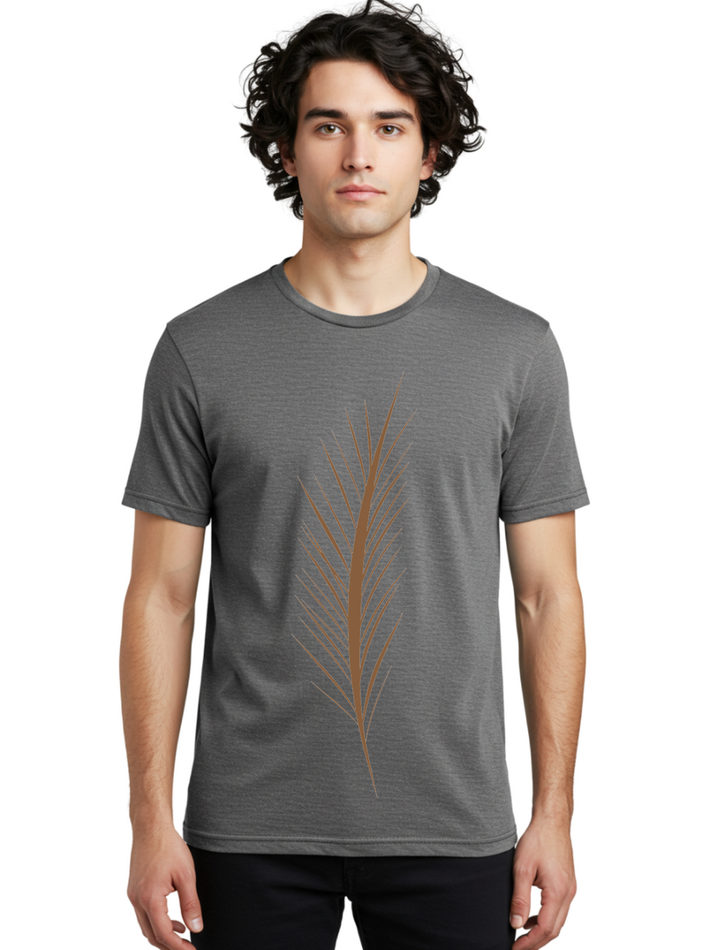 Feather-1 Men'S Graphic Tee, 100% Cotton, Comfortable Casual Summer Wear, Machine Washable, Red Feather, Stylized Feather, Minimalist Design, Abstract Art, Geometric Shapes, Modern Graphics, Feather Icon Aae015