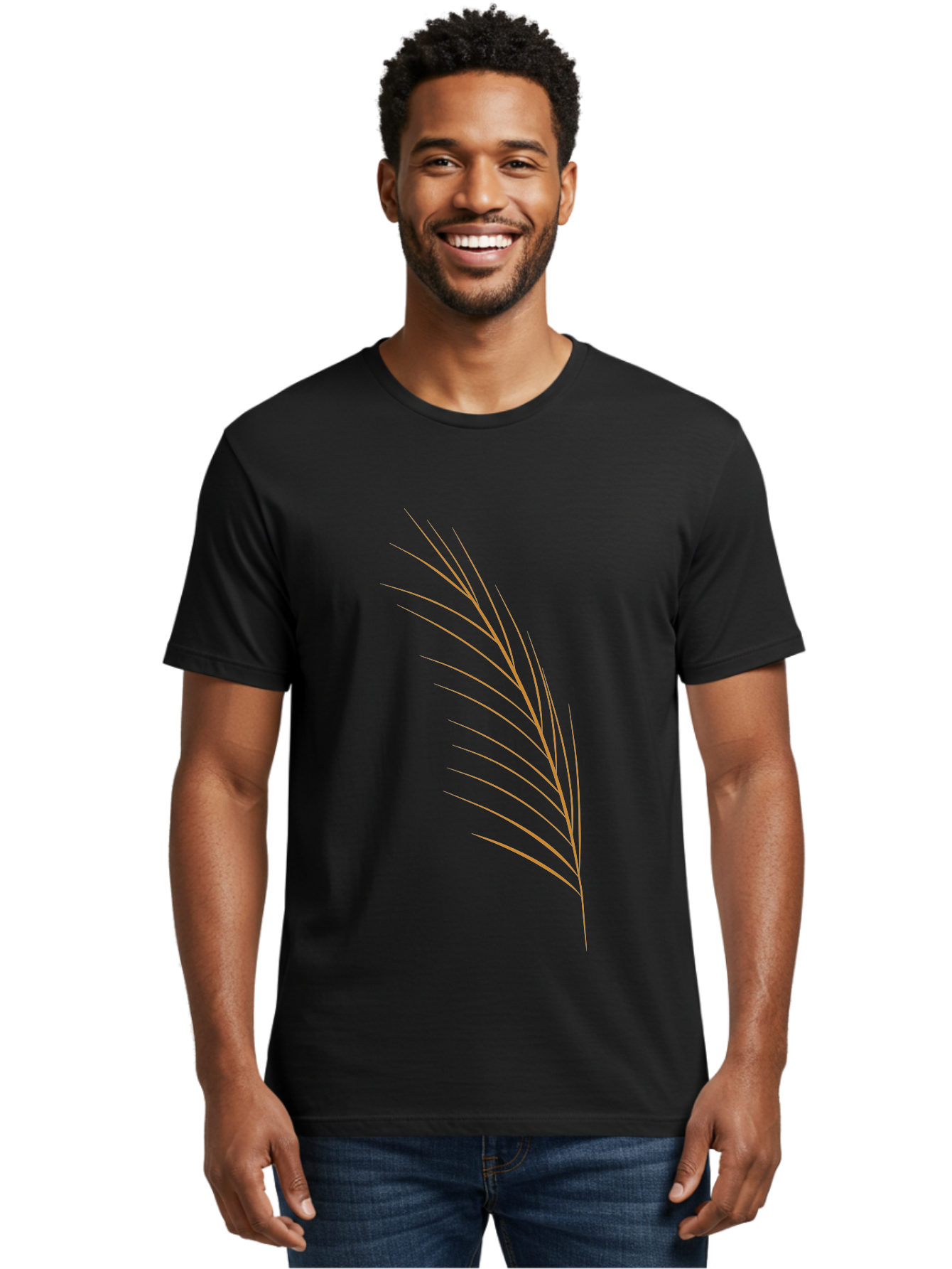 Feather-2 Men'S Graphic Tee, 100% Cotton, Comfortable Casual Summer Wear, Machine Washable, Red Feather, Minimalist Design, Simple Shapes, Modern Art, Abstract Illustration, Delicate Lines, Feather Icon, Symbolic Imagery Aae016