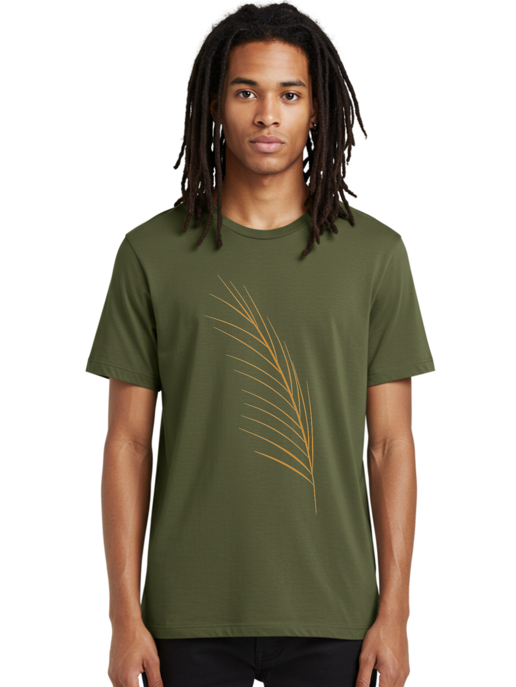 Feather-2 Men'S Graphic Tee, 100% Cotton, Comfortable Casual Summer Wear, Machine Washable, Red Feather, Minimalist Design, Simple Shapes, Modern Art, Abstract Illustration, Delicate Lines, Feather Icon, Symbolic Imagery Aae016