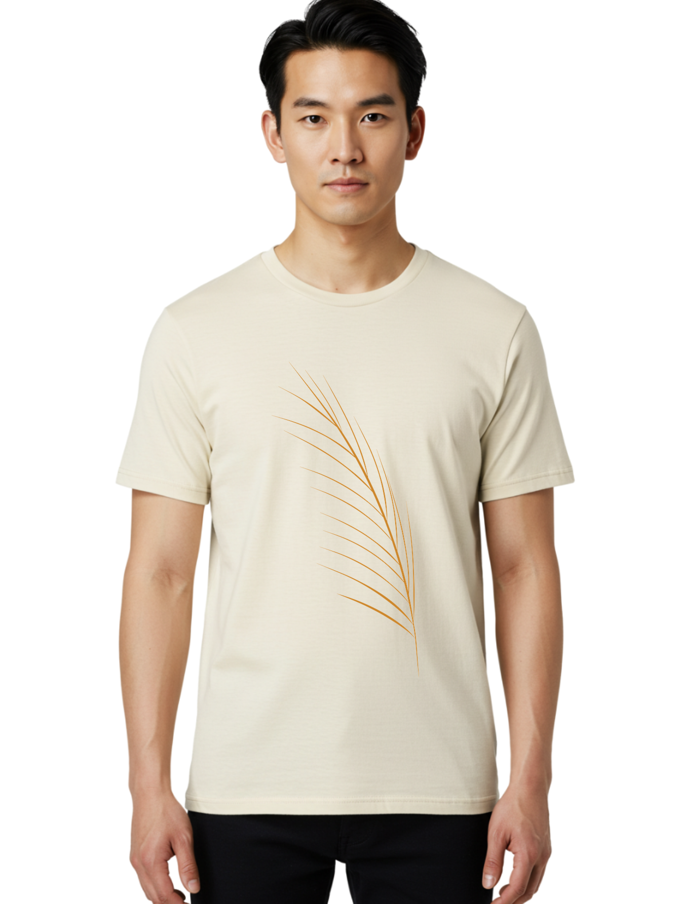 Feather-2 Men'S Graphic Tee, 100% Cotton, Comfortable Casual Summer Wear, Machine Washable, Red Feather, Minimalist Design, Simple Shapes, Modern Art, Abstract Illustration, Delicate Lines, Feather Icon, Symbolic Imagery Aae016