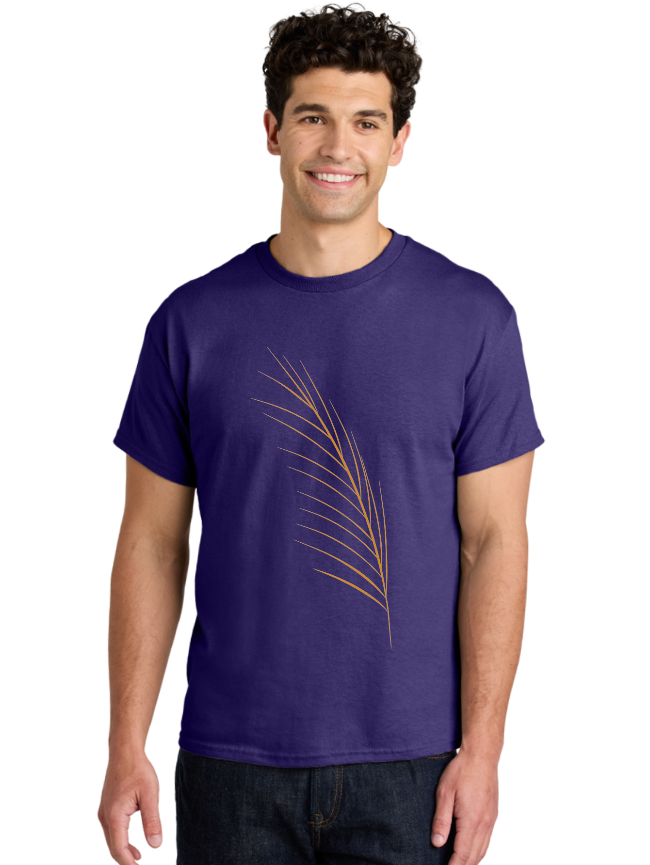 Feather-2 Men'S Graphic Tee, 100% Cotton, Comfortable Casual Summer Wear, Machine Washable, Red Feather, Minimalist Design, Simple Shapes, Modern Art, Abstract Illustration, Delicate Lines, Feather Icon, Symbolic Imagery Aae016