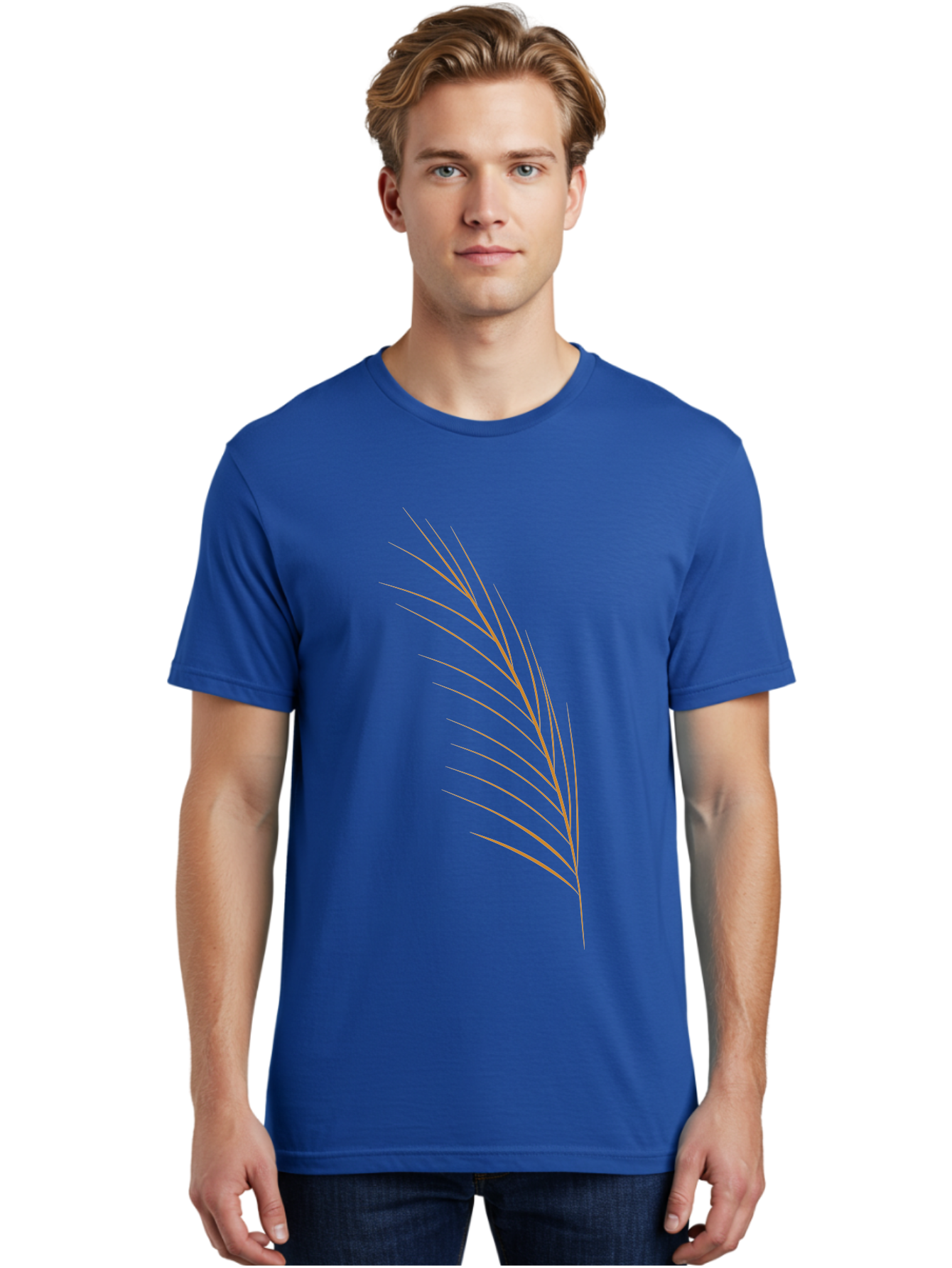 Feather-2 Men'S Graphic Tee, 100% Cotton, Comfortable Casual Summer Wear, Machine Washable, Red Feather, Minimalist Design, Simple Shapes, Modern Art, Abstract Illustration, Delicate Lines, Feather Icon, Symbolic Imagery Aae016