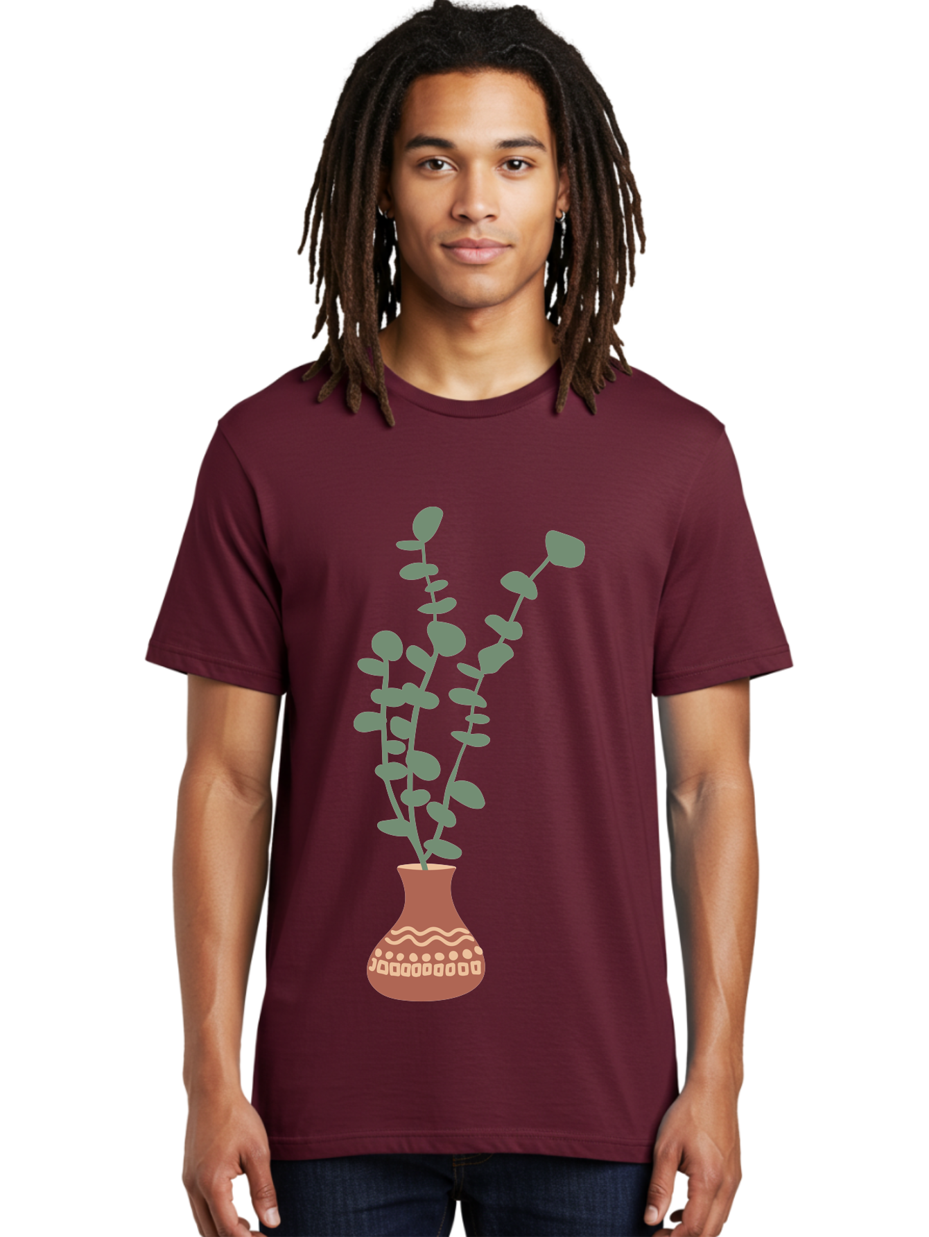 Flowers-In-Vase Men'S Graphic Tee, 100% Cotton, Comfortable Casual Summer Wear, Machine Washable, Vase With Flowers, Decorative Elements, Artistic Design, Floral Arrangement, Intricate Patterns, Modern Illustration, Digital Art Aae021