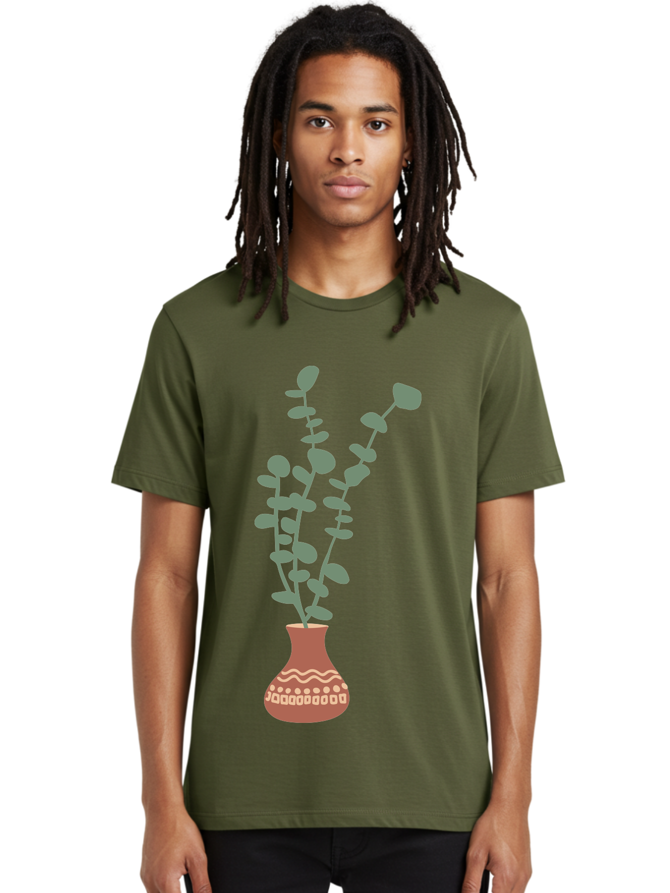 Flowers-In-Vase Men'S Graphic Tee, 100% Cotton, Comfortable Casual Summer Wear, Machine Washable, Vase With Flowers, Decorative Elements, Artistic Design, Floral Arrangement, Intricate Patterns, Modern Illustration, Digital Art Aae021
