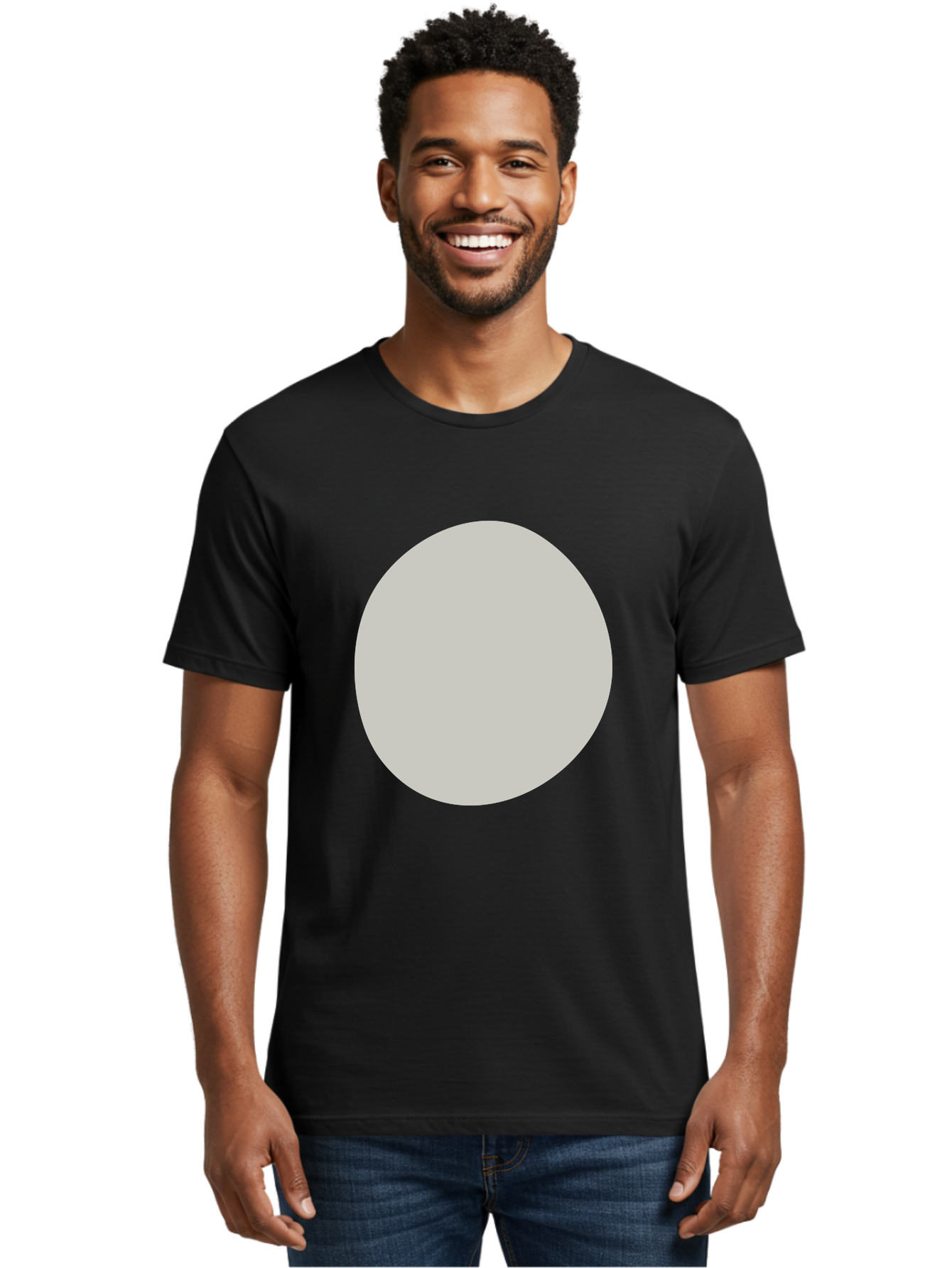 Gray-Circle Men'S Graphic Tee, 100% Cotton, Comfortable Casual Summer Wear, Machine Washable, Gray Circle, Simple Shape, Minimalist Design, Abstract Art, Geometric Figure, Modern Aesthetic, Clean Lines Aae023