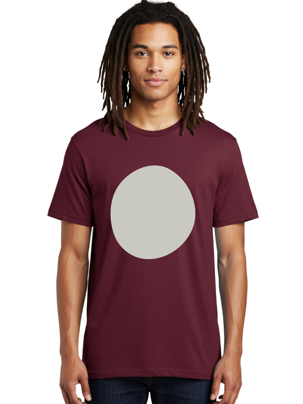 Gray-Circle Men'S Graphic Tee, 100% Cotton, Comfortable Casual Summer Wear, Machine Washable, Gray Circle, Simple Shape, Minimalist Design, Abstract Art, Geometric Figure, Modern Aesthetic, Clean Lines Aae023