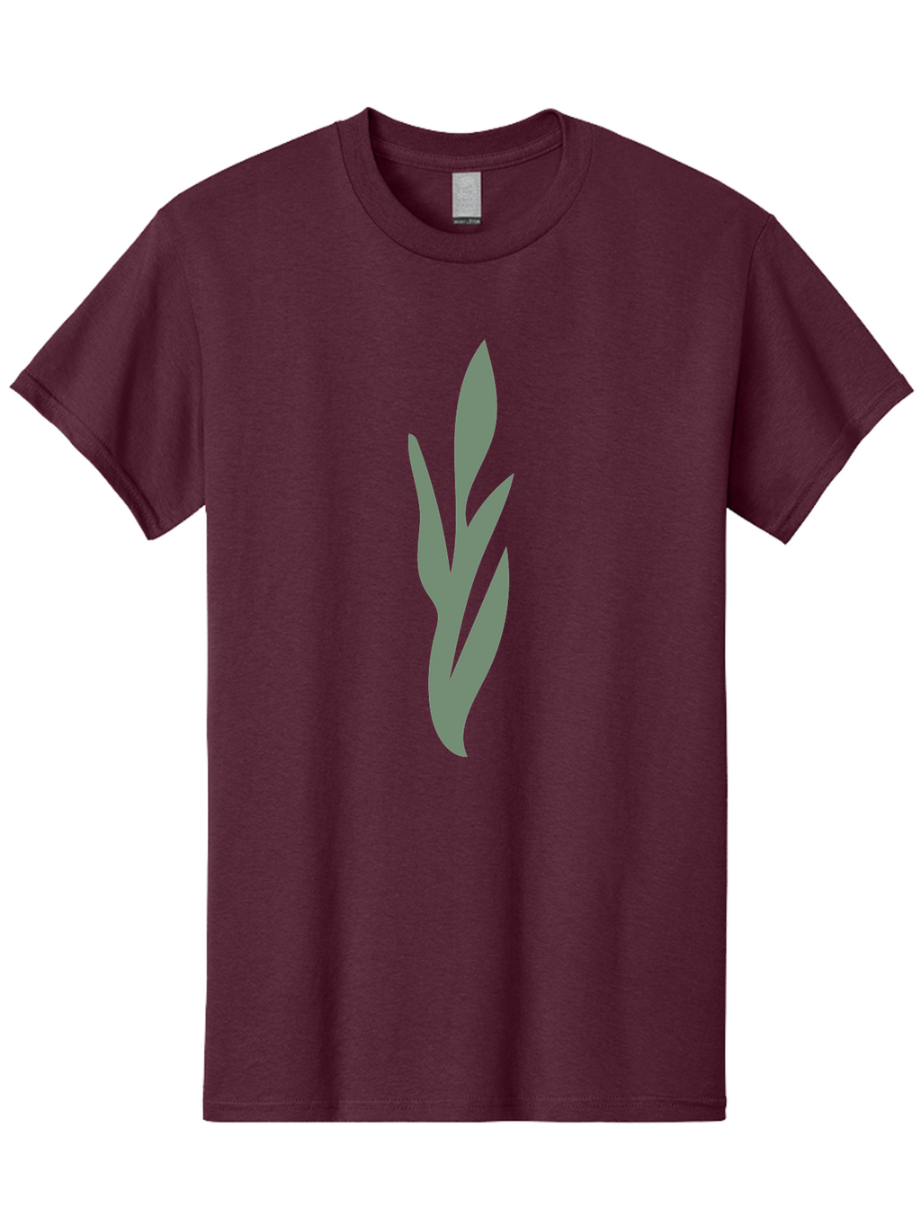 Gray-Leaves Men'S Graphic Tee, 100% Cotton, Comfortable Casual Summer Wear, Machine Washable, Gray Leaves, Simple Graphics, Minimal Design, Green Background, Leafy Silhouette, Abstract Art, Modern Graphic Aae024