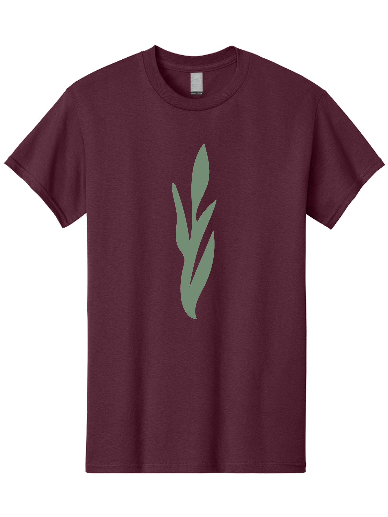 Gray-Leaves Men'S Graphic Tee, 100% Cotton, Comfortable Casual Summer Wear, Machine Washable, Gray Leaves, Simple Graphics, Minimal Design, Green Background, Leafy Silhouette, Abstract Art, Modern Graphic Aae024