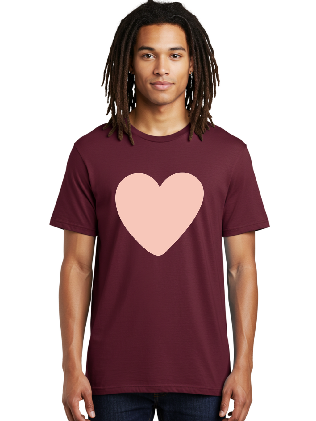 Heart Men'S Graphic Tee, 100% Cotton, Comfortable Casual Summer Wear, Machine Washable, Heart Symbol, Love Icon, Pink Heart, Digital Art, Minimalist Design, Simple Shape, Heart Illustration, Love Symbol Aae025