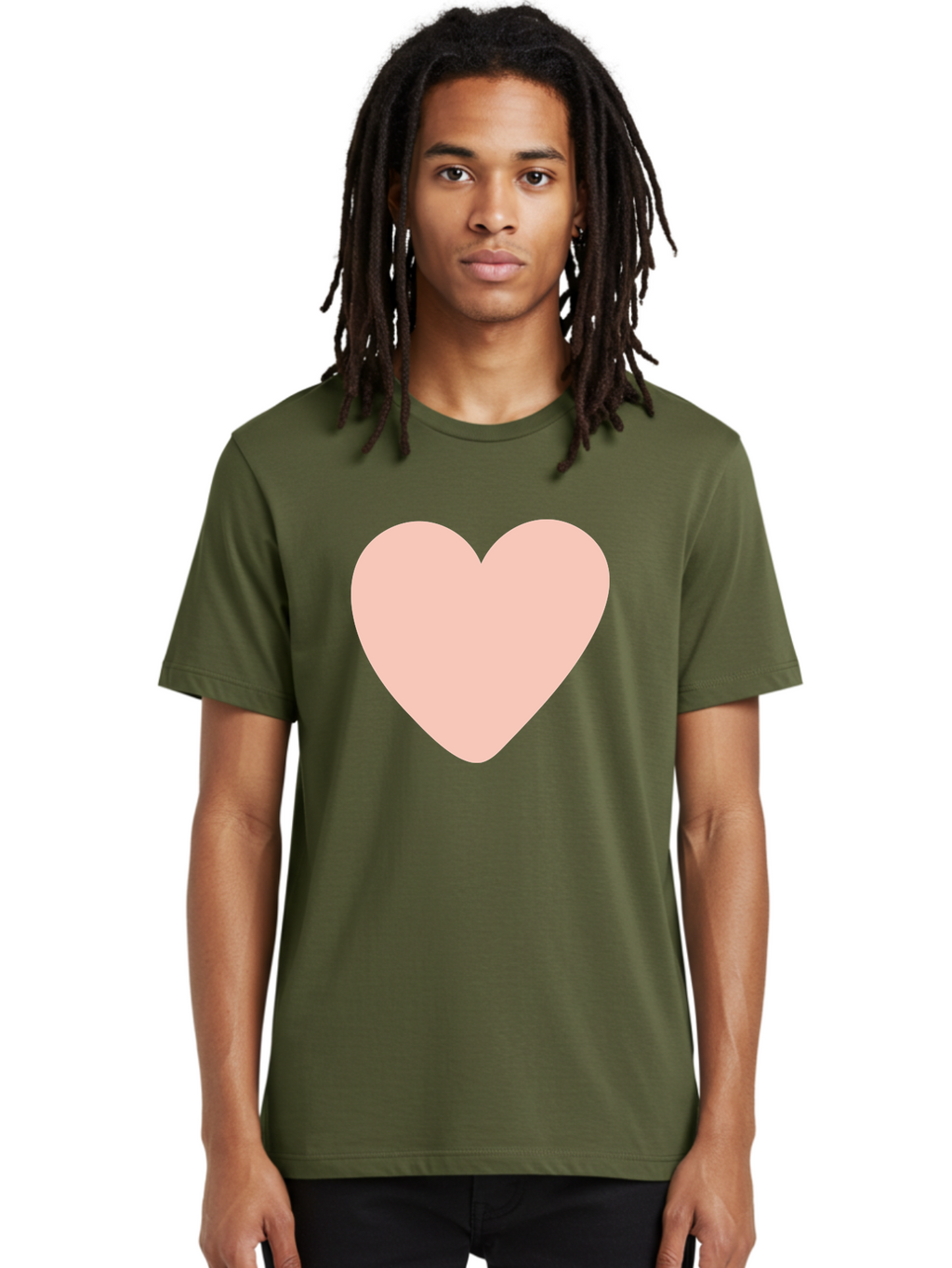 Heart Men'S Graphic Tee, 100% Cotton, Comfortable Casual Summer Wear, Machine Washable, Heart Symbol, Love Icon, Pink Heart, Digital Art, Minimalist Design, Simple Shape, Heart Illustration, Love Symbol Aae025